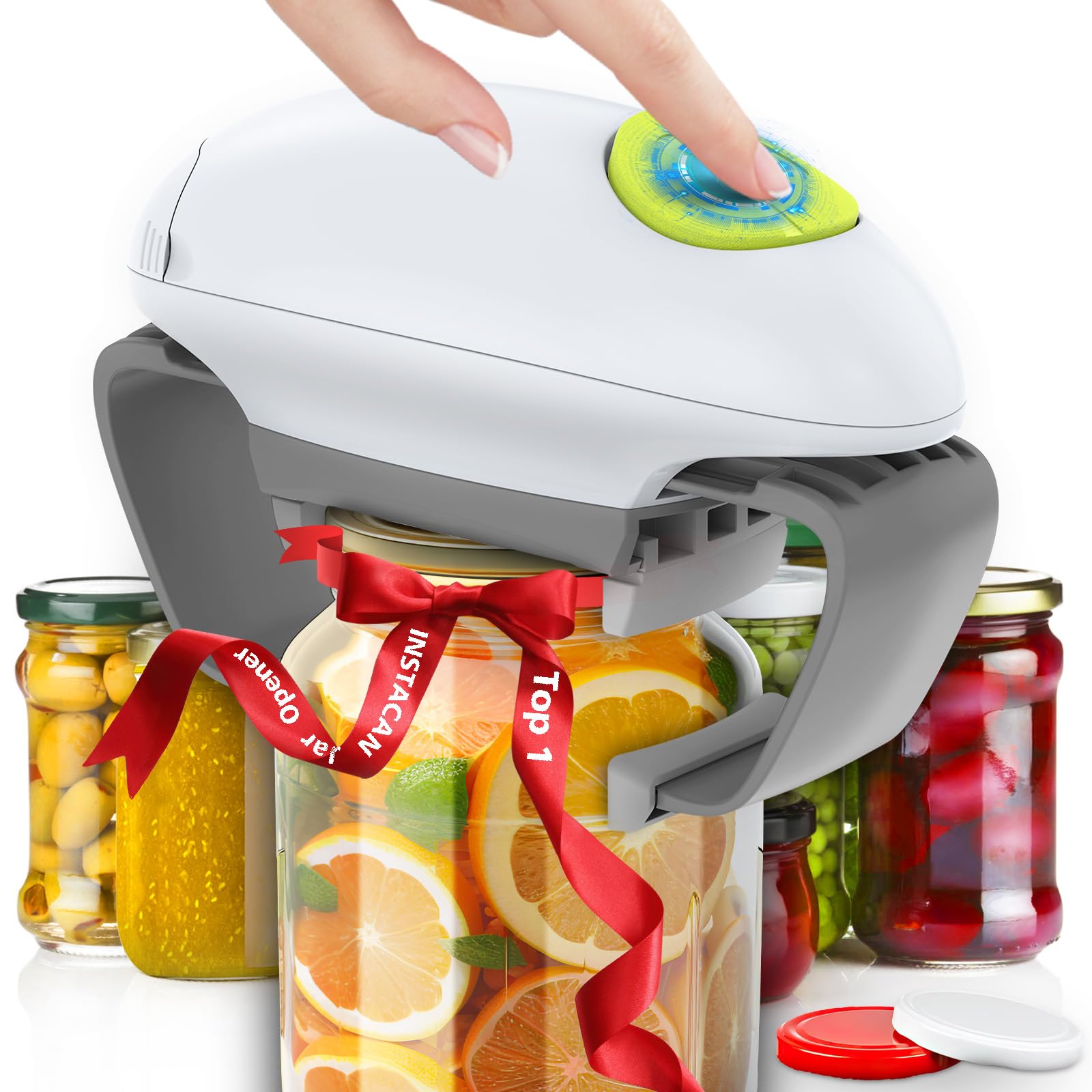 Higher Torque and One Touch Electric Jar Opener Easy Remove Almost Size Lid with Auto-Off, Powerful Bottle Opener for Arthritic 