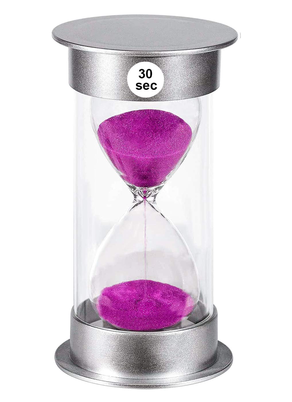Suliao Large 30 Second Sand Timer, Colorful Unbreakable Hourglass Sand Clock, Plastic Purple Sand Watch 30 Sec For Kids Games Cl