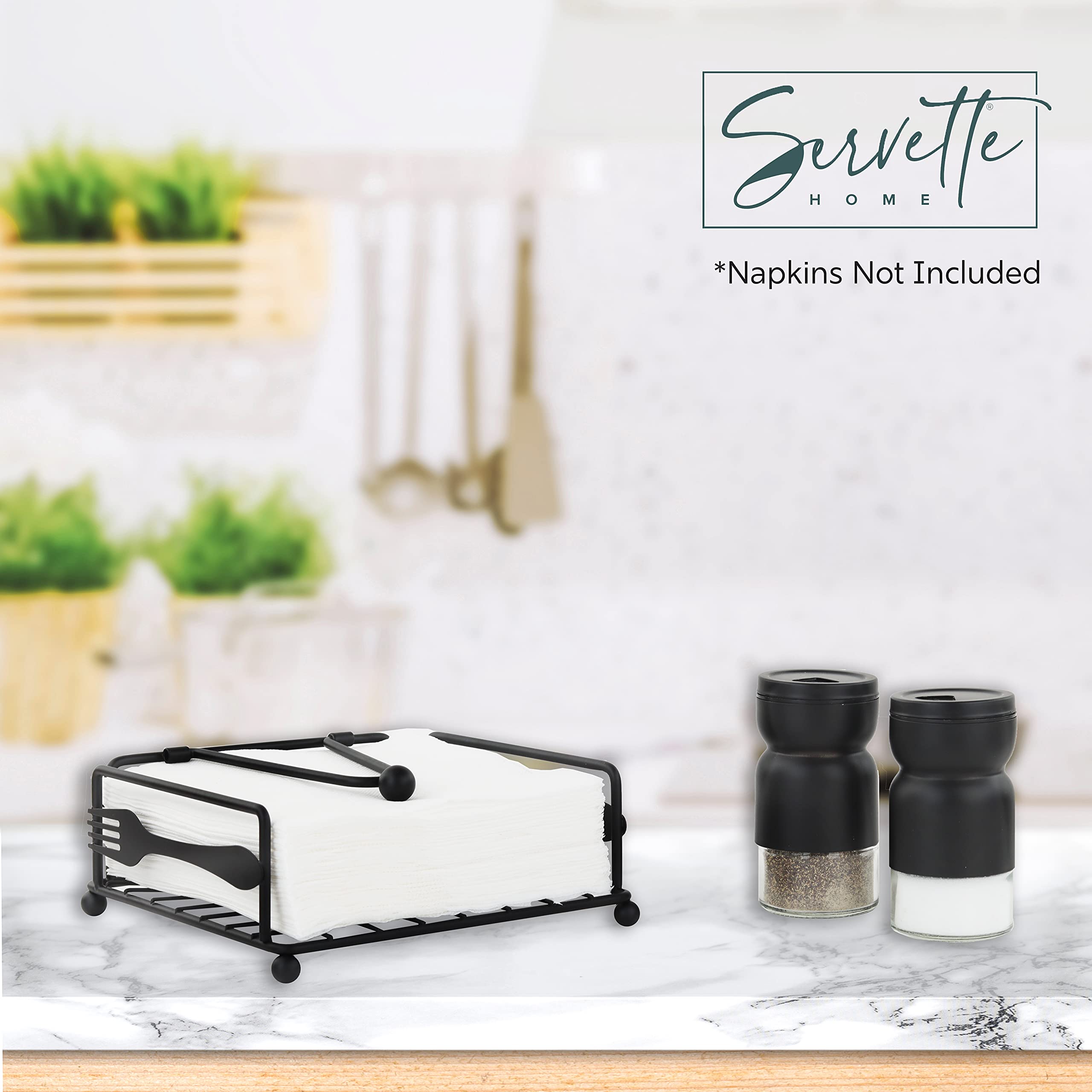 Black Metal Napkin Holder With Weight For Lunch Napkins