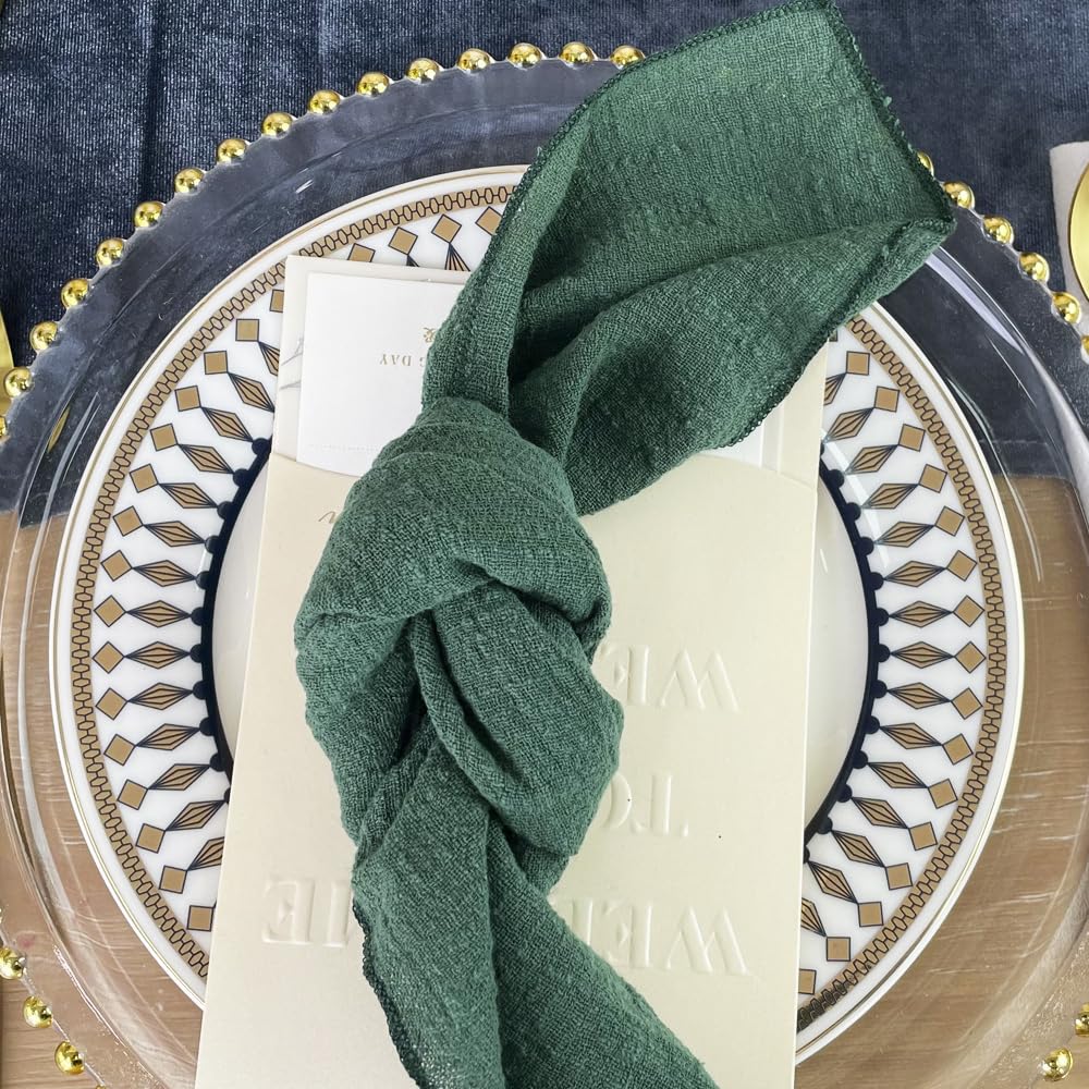 Ehldekol Gauze Cloth Napkins 6 Pack 16X16 Inches Dinner Parties, 100% Natural Soft Cotton Weddings Parties Family Everyday Use B