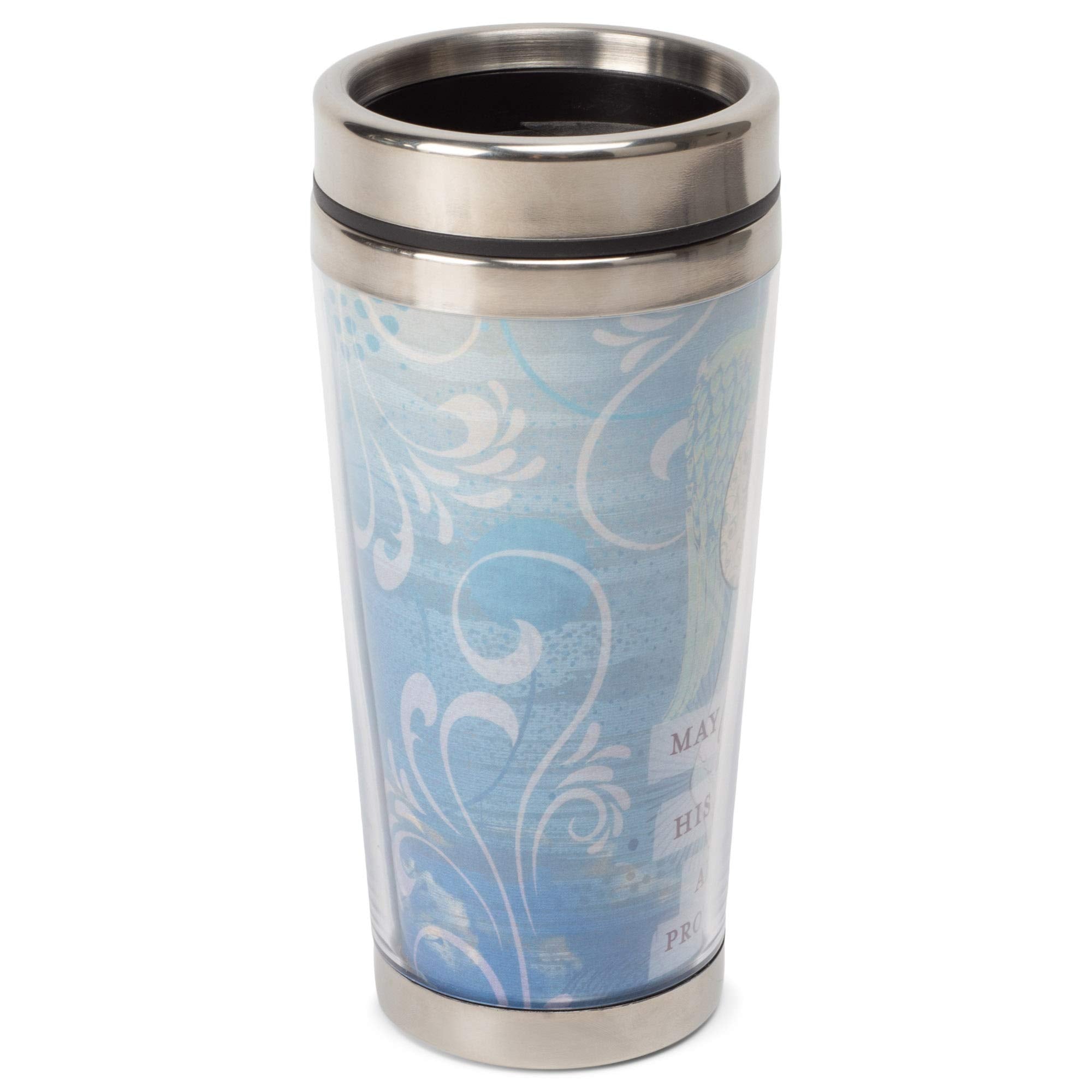 God And Angels Protect You 16 Oz Stainless Steel Travel Mug With Lid