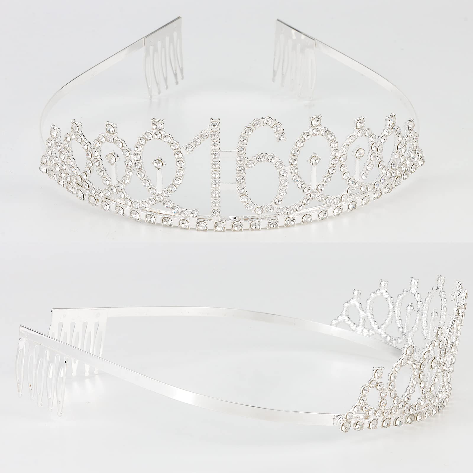 16Th Birthday Tiara And Sash Kit- Silver  ''Sweet 16 ''Birthday Decorations 16Th Birthday Party Gifts Birthday Party Supplies Fo