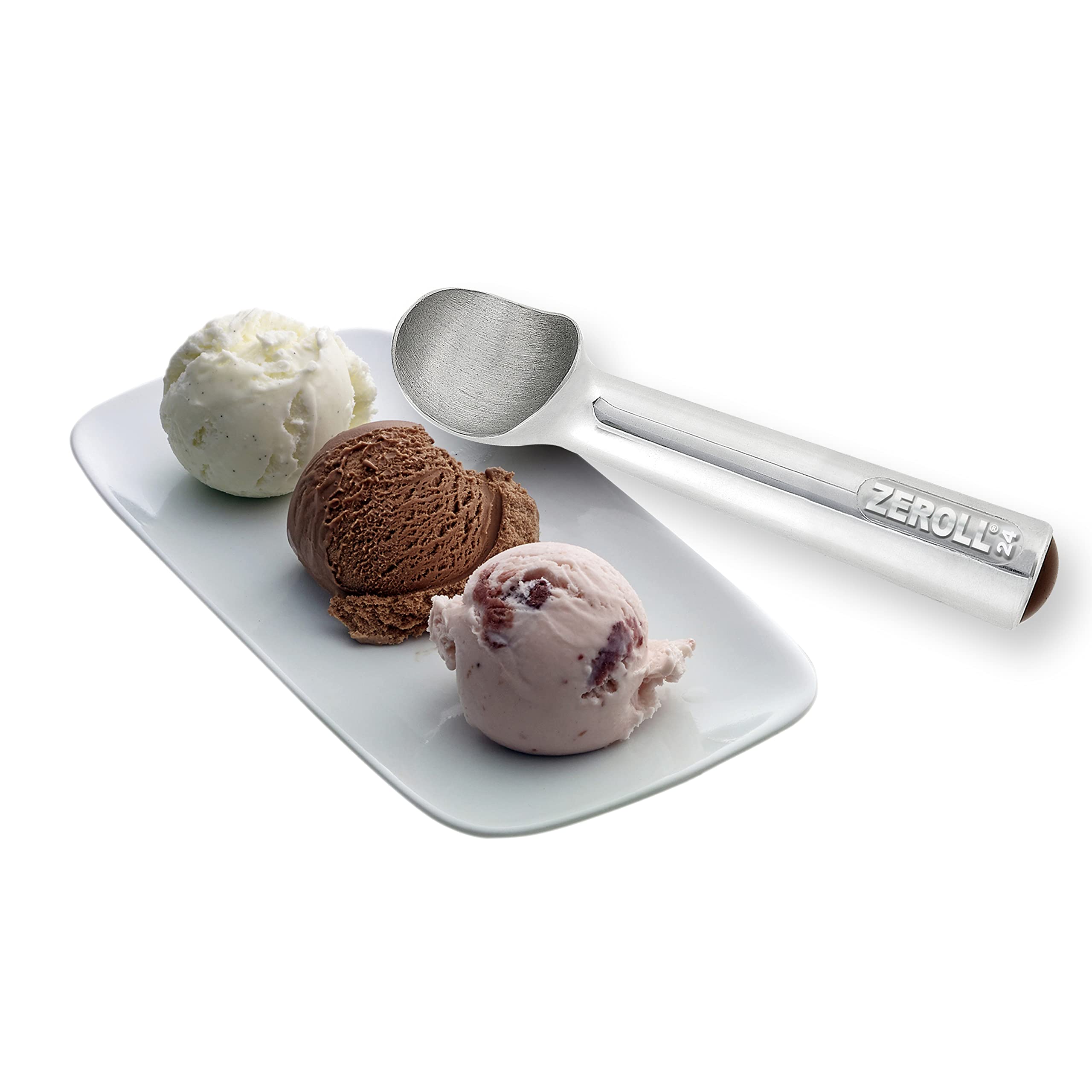 Zeroll Original Ice Cream Scoop - Unique Liquid Filled Handle, Aluminum, Ounce, Silver, Model 1024, Easy Release, Made in USA