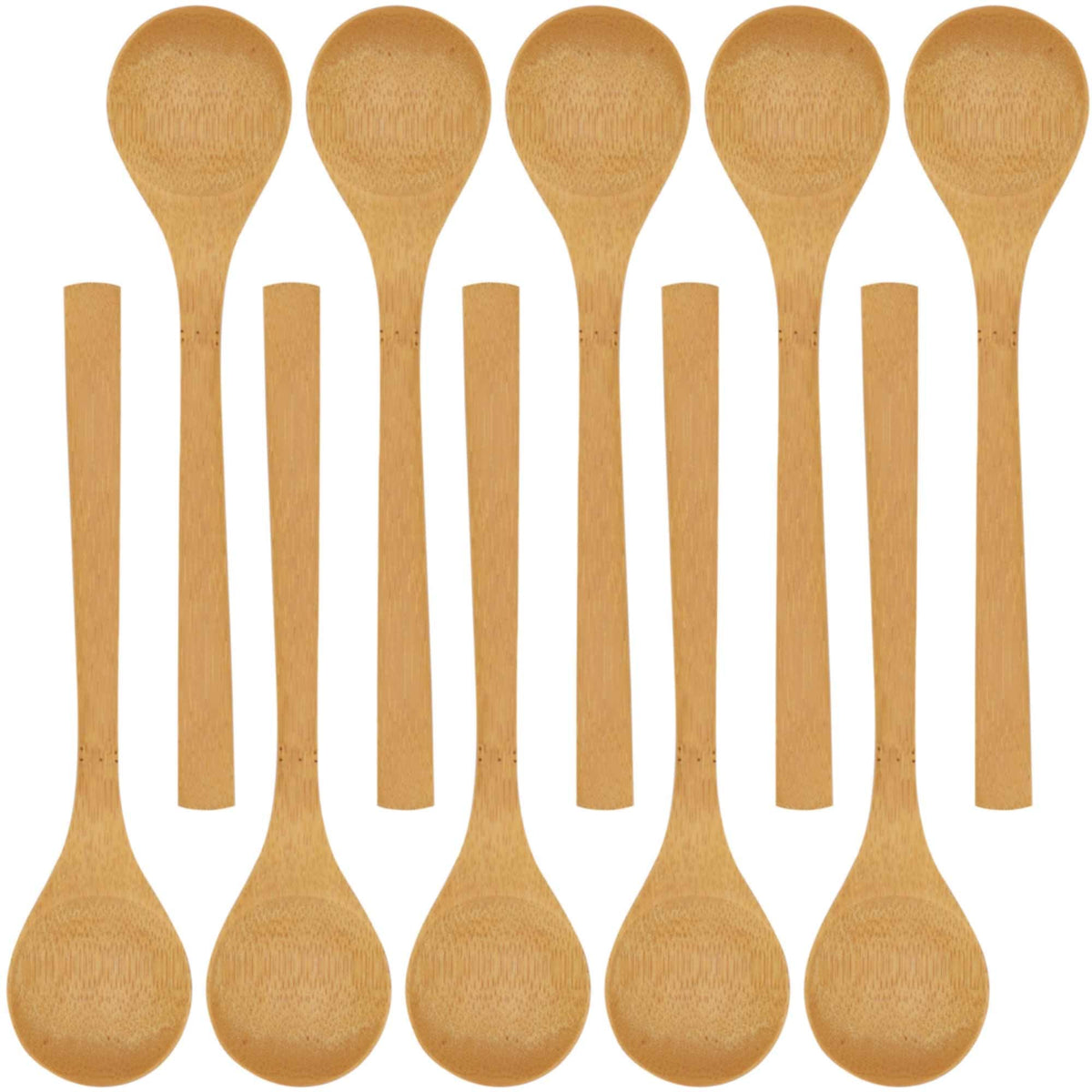 Bamboomn 8'' Reusable Solid Bamboo Soup Spoon - Dining Flatware - Kitchen Utensils - 30 Pcs