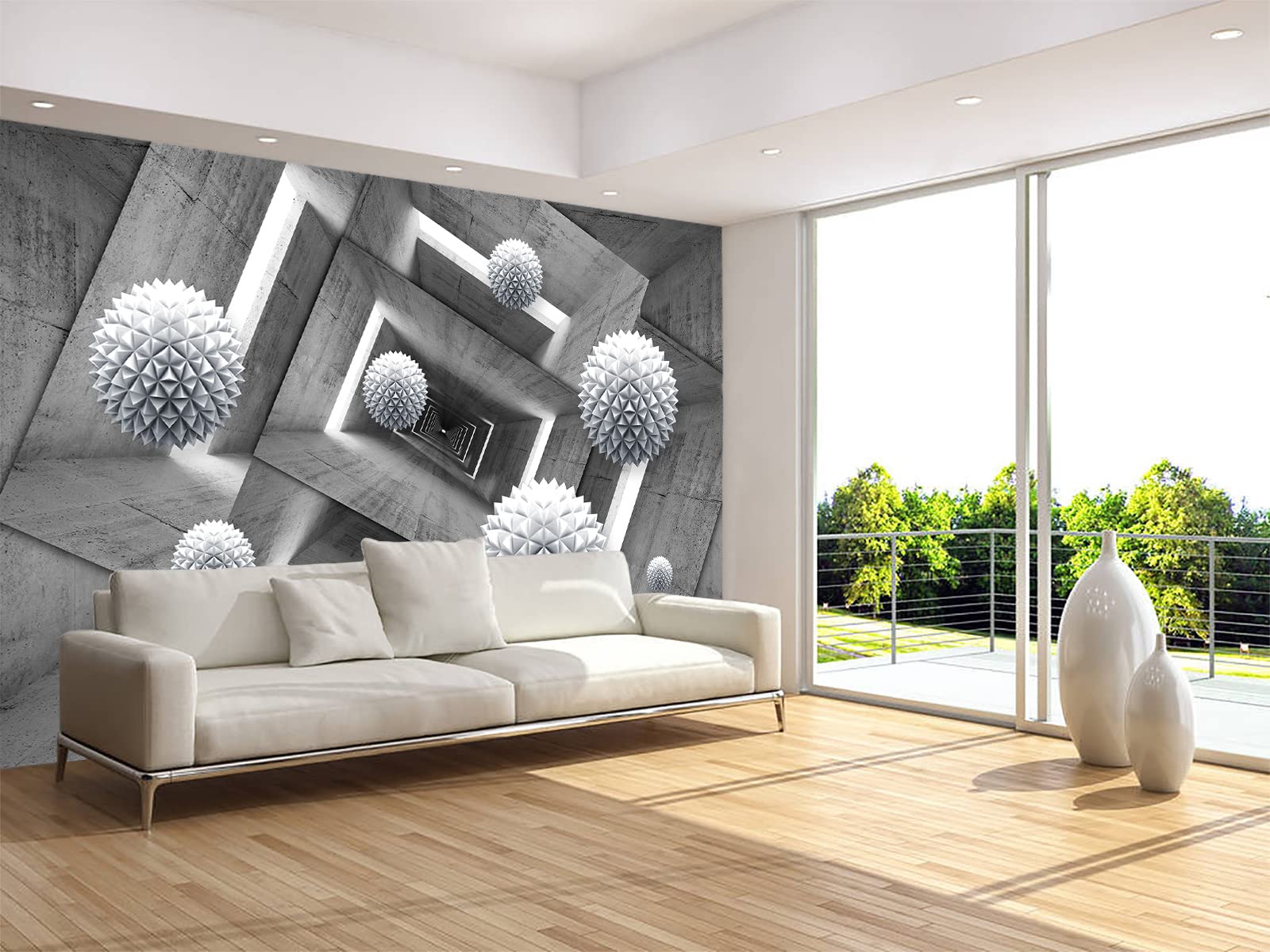 MFWFM 3D Wallpaper Modern Spherical Geometry Space Photo Murals Wallpaper for Living Room Bedroom(Not Peel n Stick)