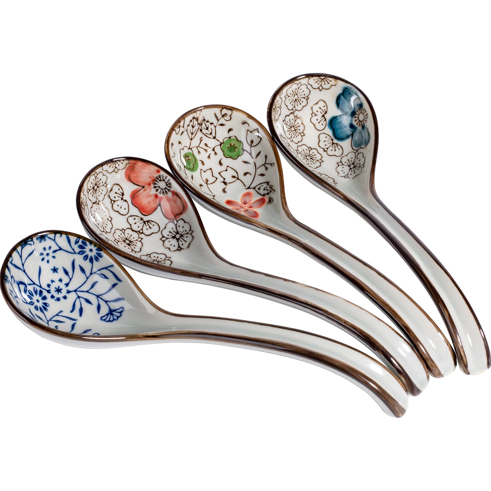 Ceramic Soup Spoon 4 Pcs Hand-Made