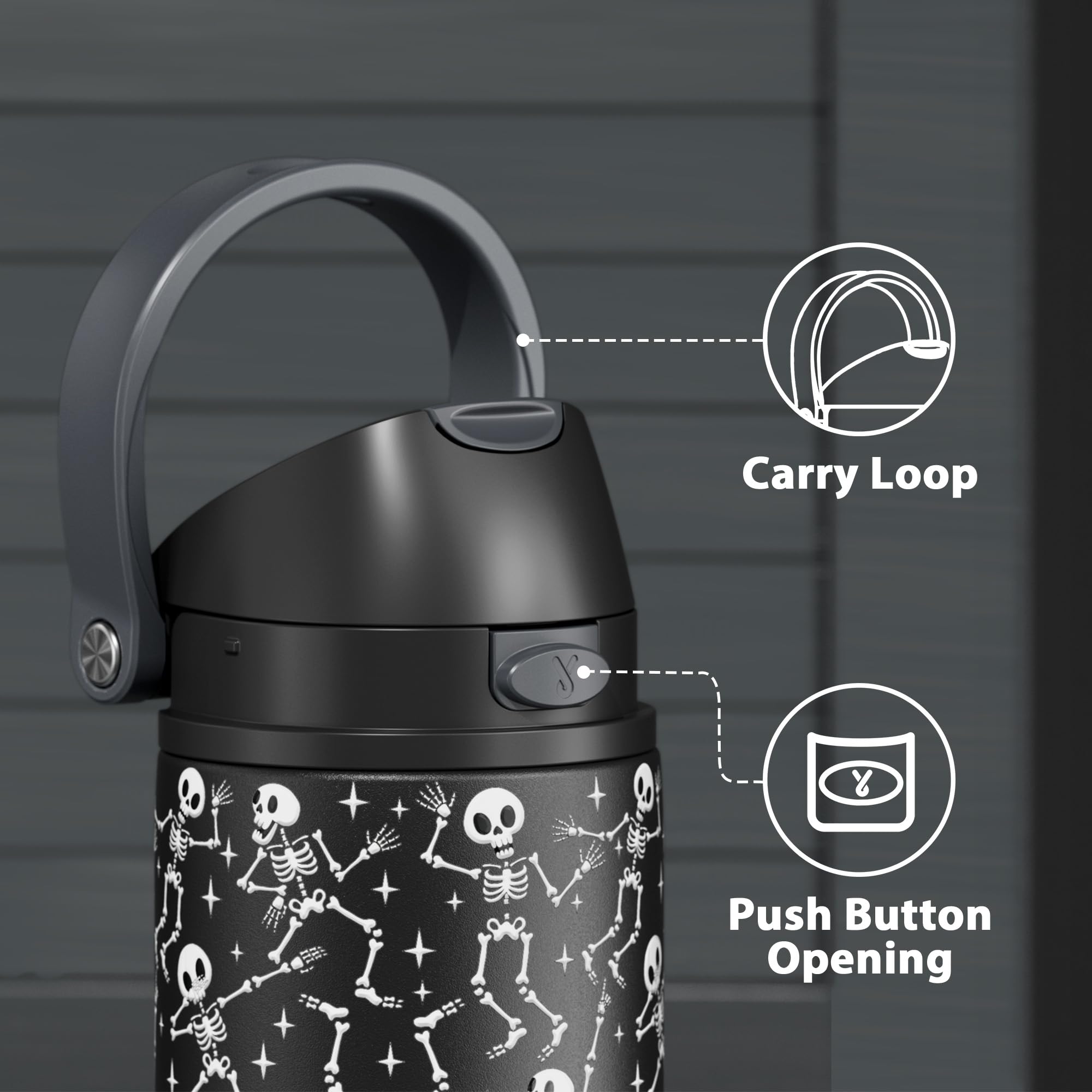 24 oz Halloween Insulated Water Bottle: Meoky Stainless Steel Water Bottle with 2-in-1 Straw Lid - Leak Proof, Cold for 24 Hours