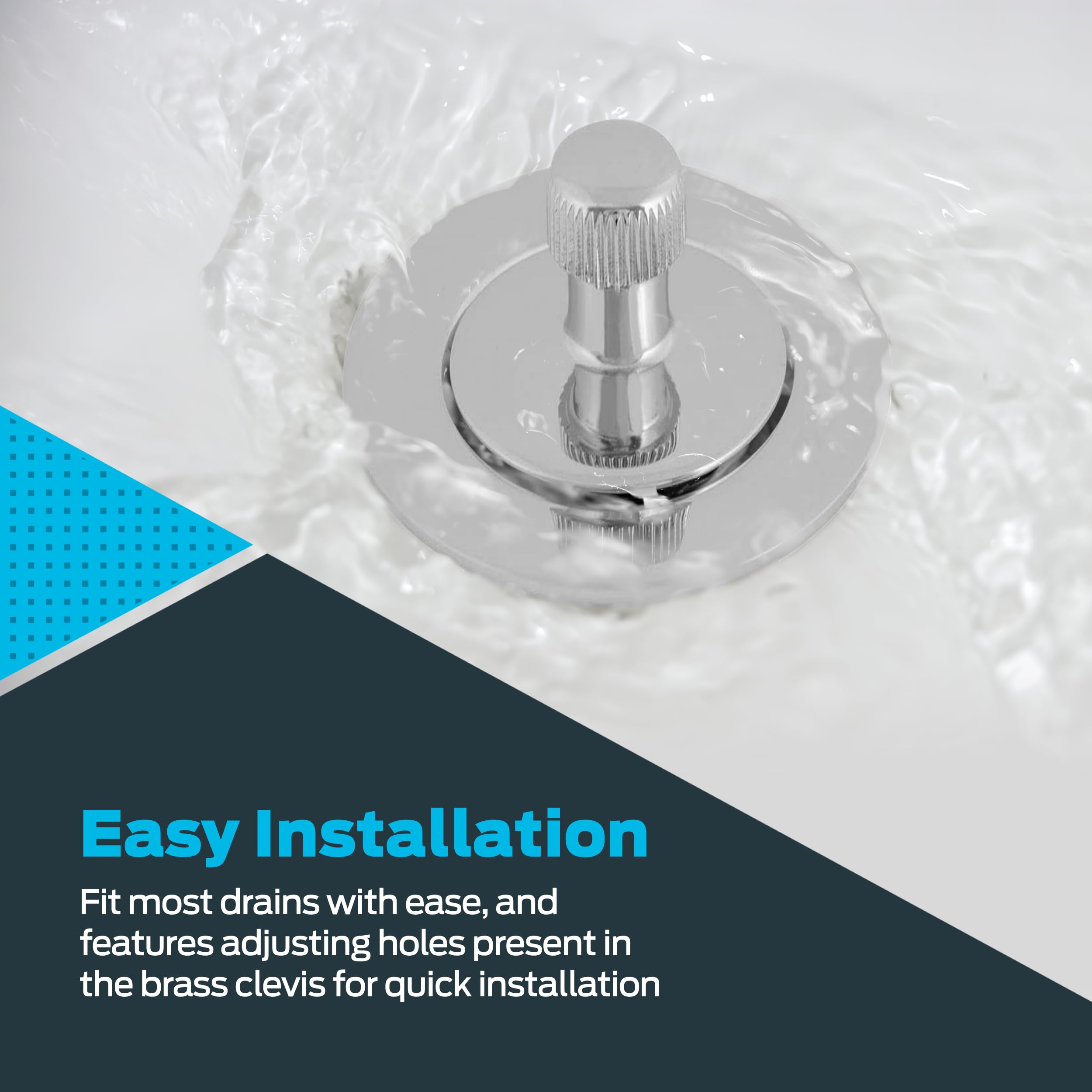 Eastman EZ-FLO Lift-n-Turn Bath Drain Assembly Kit, 1-3/8 in. x 16 in., Chrome Plated, Model 35231