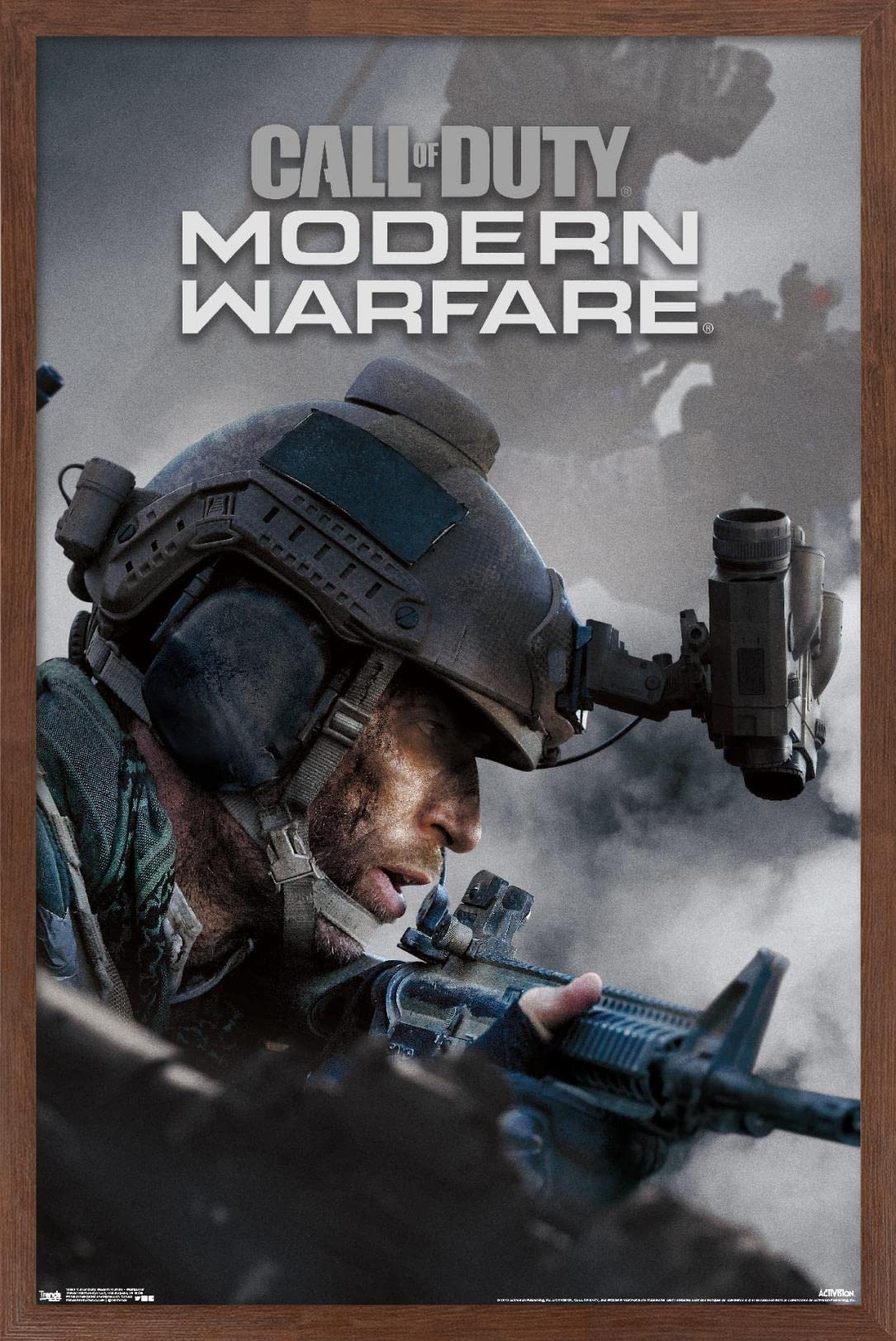 Trends International Call Of Duty: Modern Warfare - Multiplayer Wall Poster, 14.725'' X 22.375'', Mahogany Framed Version