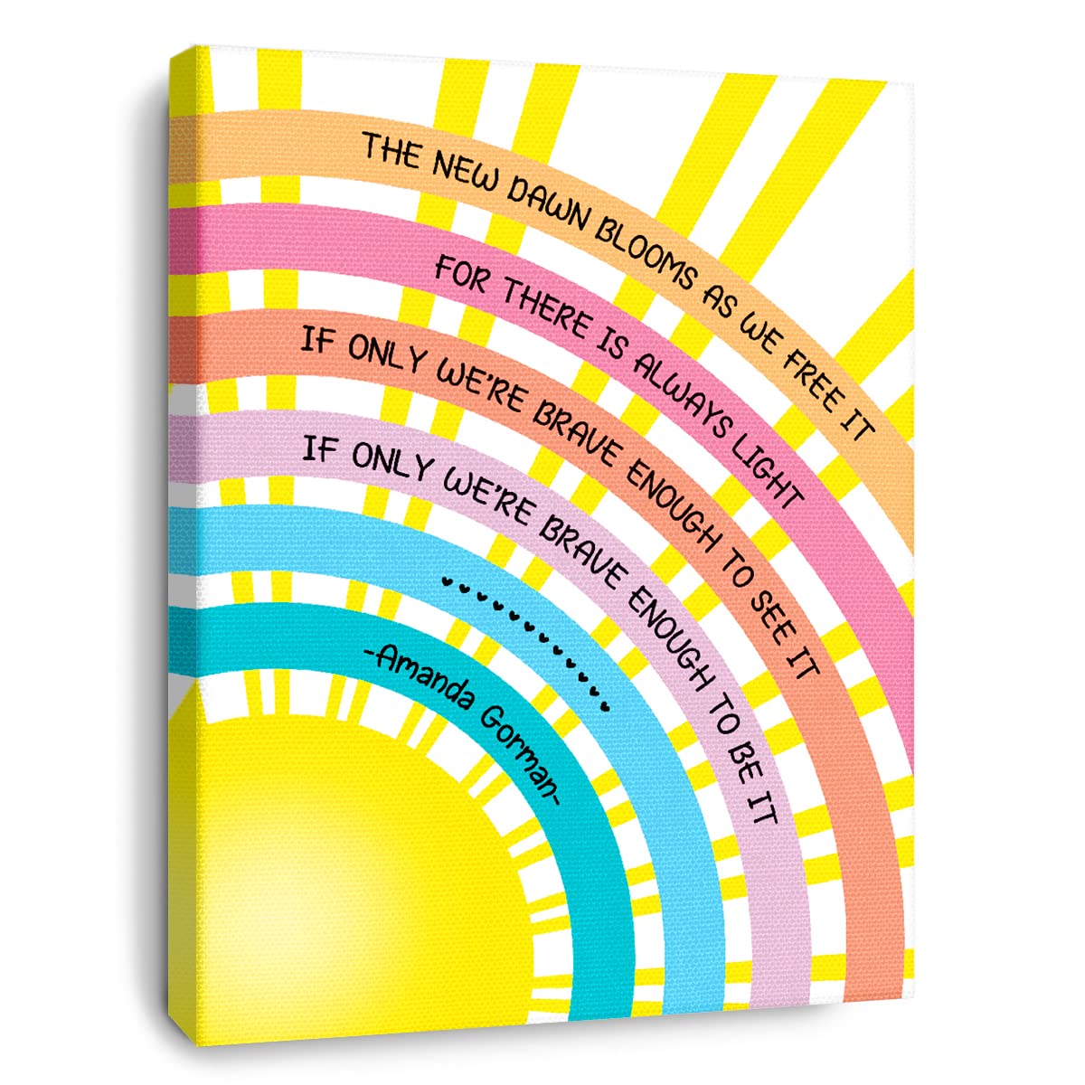 The New Dawn Blooms As We Free It Canvas Wall Art, Sunshine Feminism Motivational Canvas Poster Print For Feminist Teens College