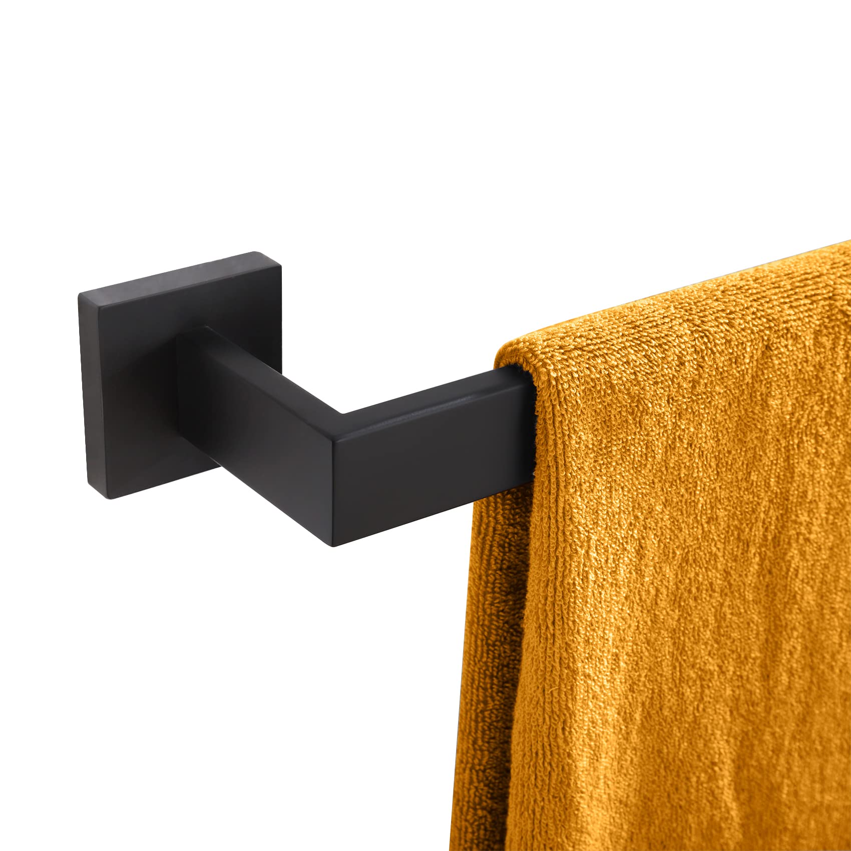 Kokosiri 24-Inch Single Towel Bar, Bathroom Kitchen Towel Holder, Wall Mounted Sus304 Stainless Steel Towel Rack, Matte Black, B