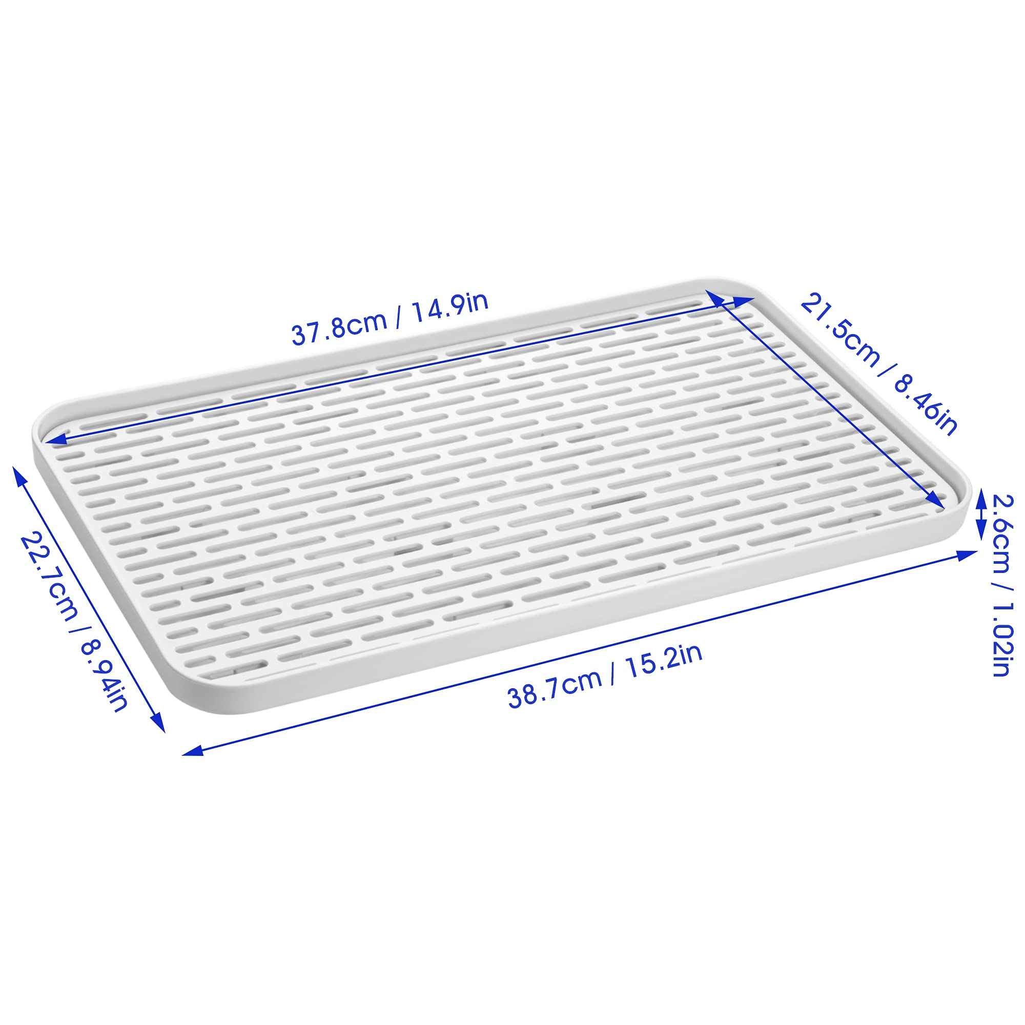 Lonian 2-Tier Drain Tray, Dish Drainer Drying Rack, Plastic Tea Tray For Cup Bowl Fruit