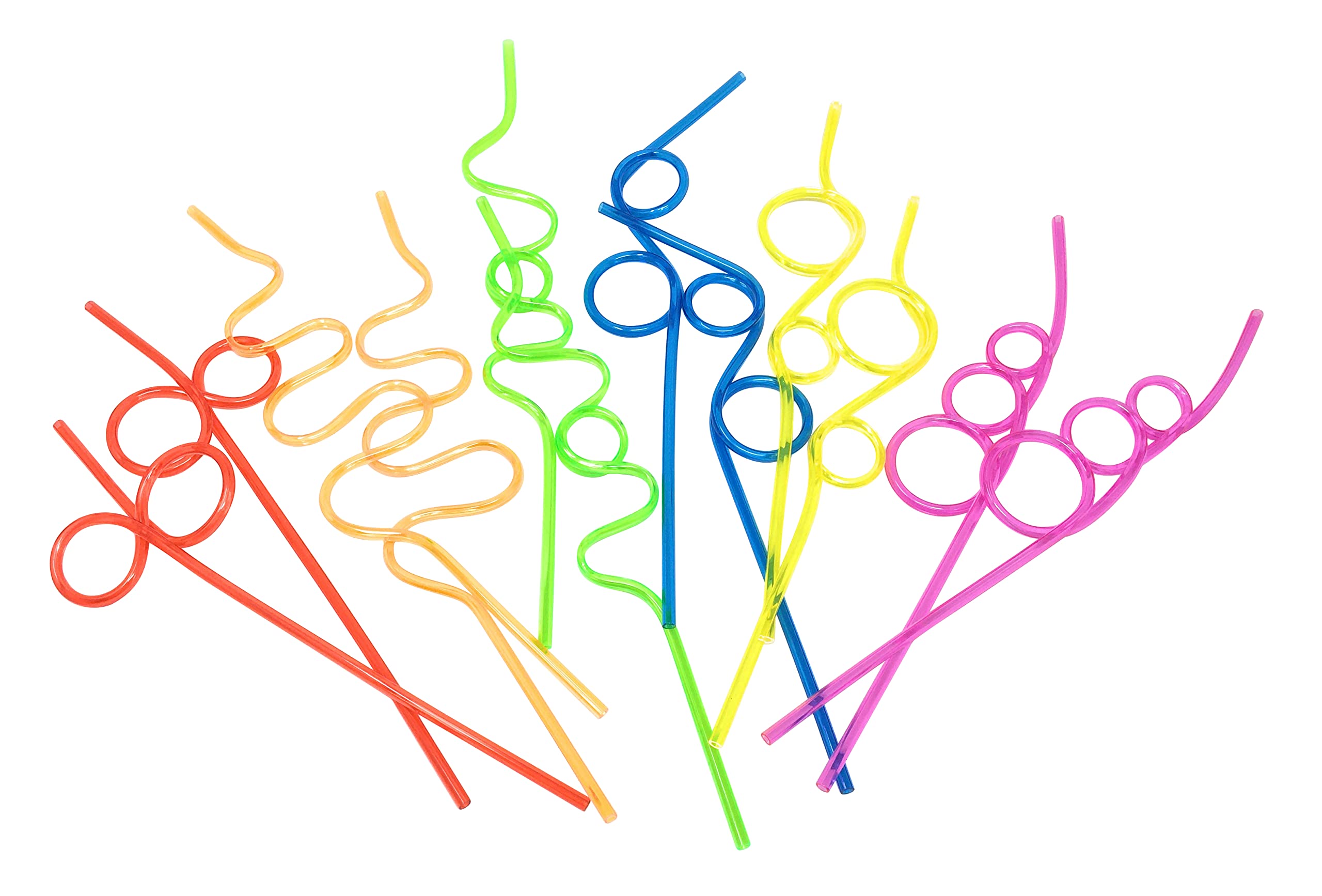 12-Pk Crazy Straws For Kids Silly Straws For Kids Plastic Straws Reusable Drinking Straws Reusable Plastic Straws Plastic Reusab
