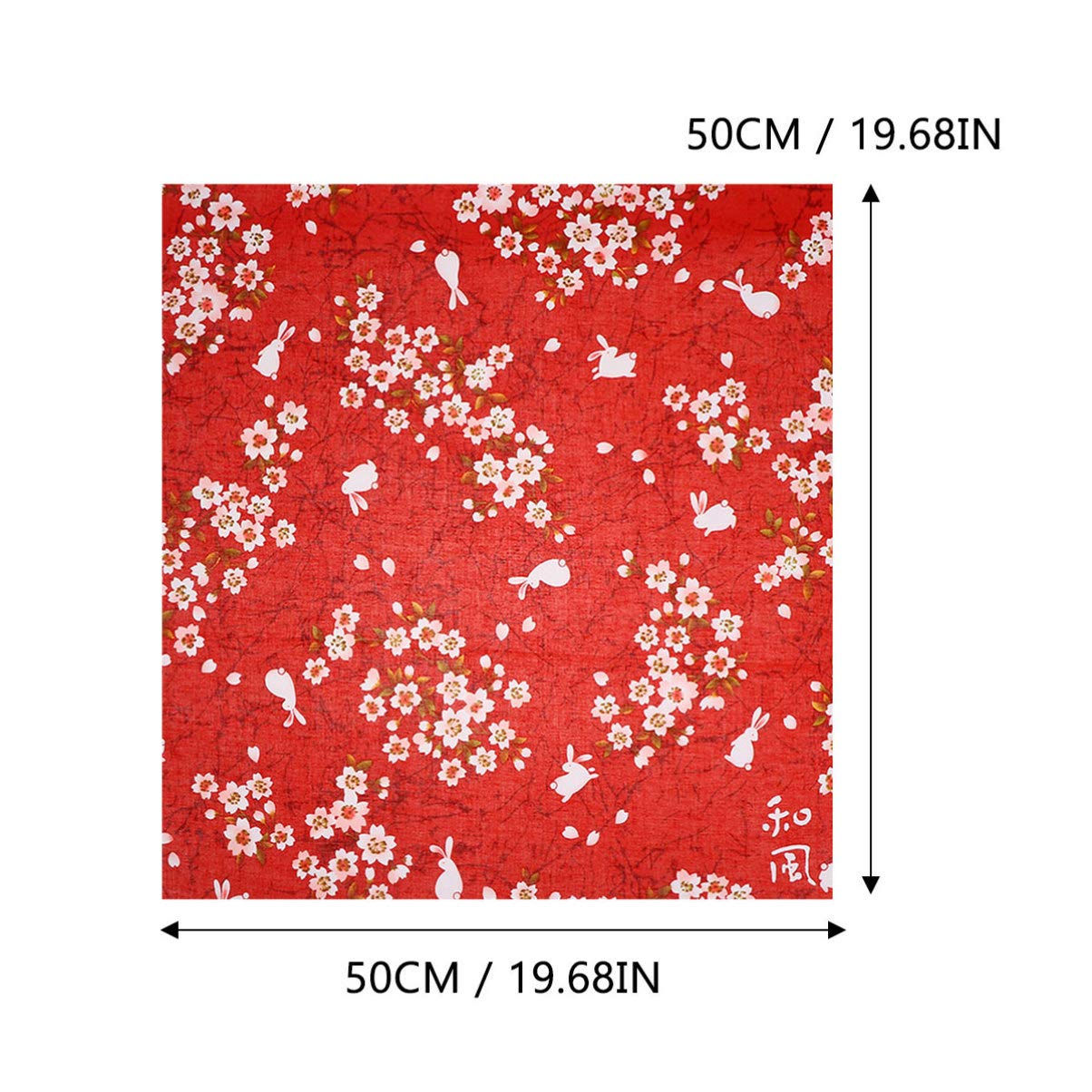 Valiclud Bento Wrapping Cloth Cherry Flower Rabbit Printed Handkerchief Japanese Style Bento Lunch Bandana Cover Bag Decorative