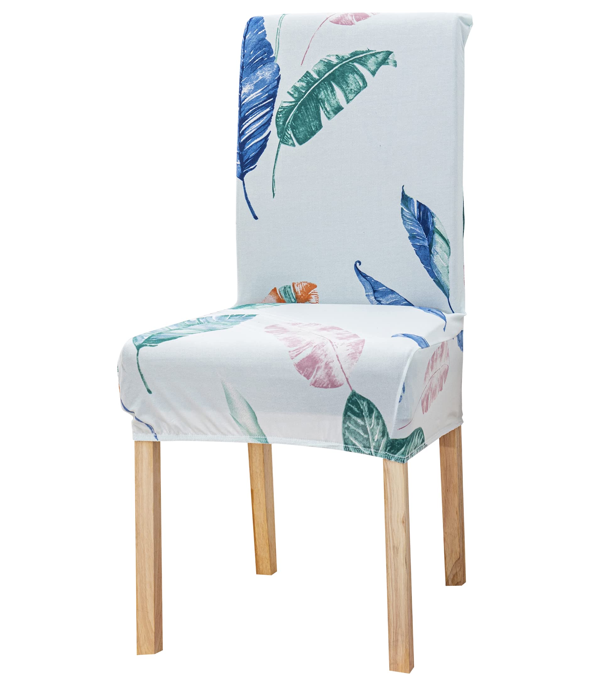 House Of Quirk Elastic Chair Cover Stretch Removable Washable Short Dining Chair Cover Protector Seat Slipcover (Light Blue Trop