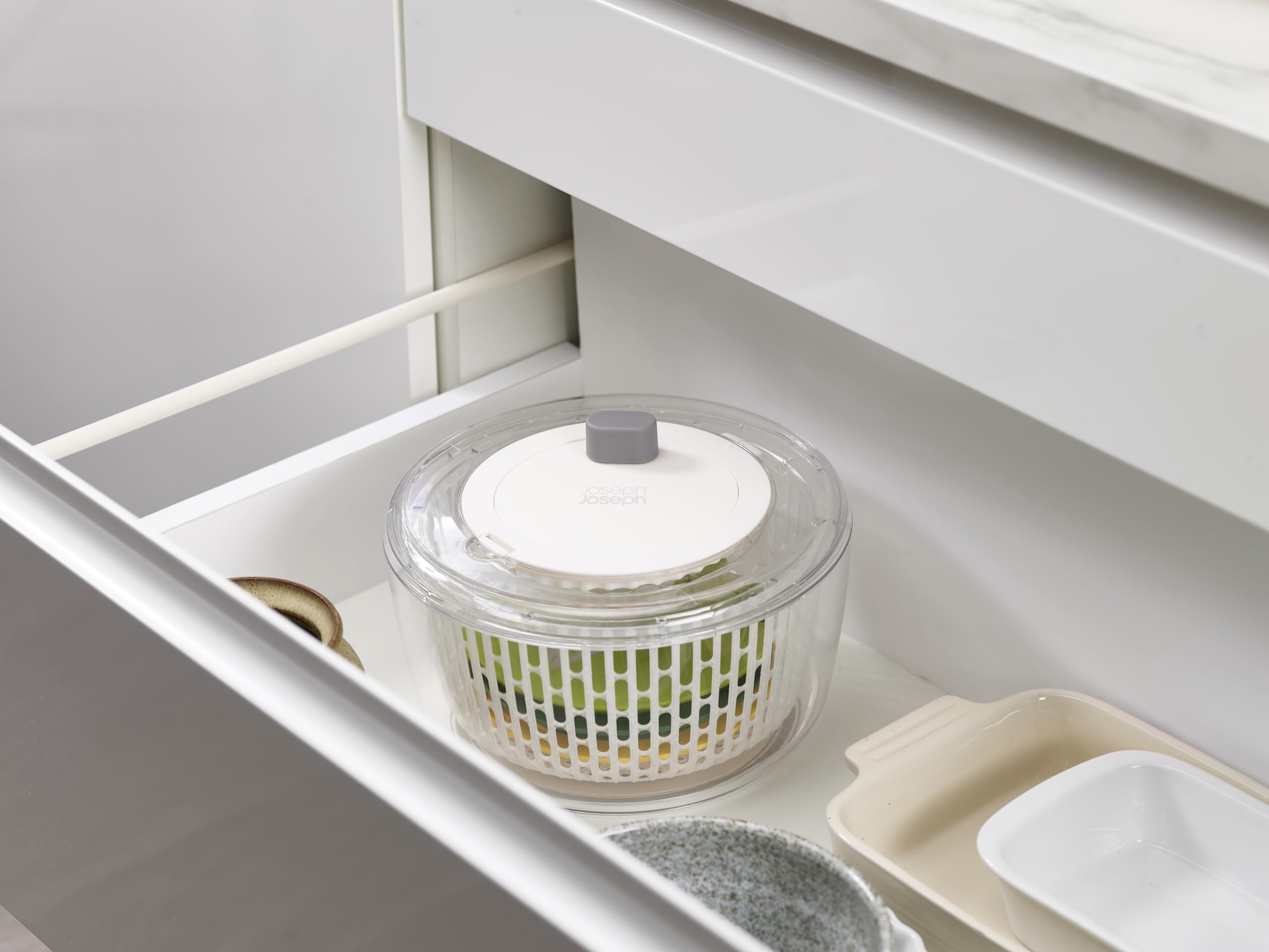 Joseph Joseph Multi-Prep 4-Piece Salad Making Set, Multi-Color, Salad Spinner, Spiral Cutter, Slicer And Grater, Compact Storage