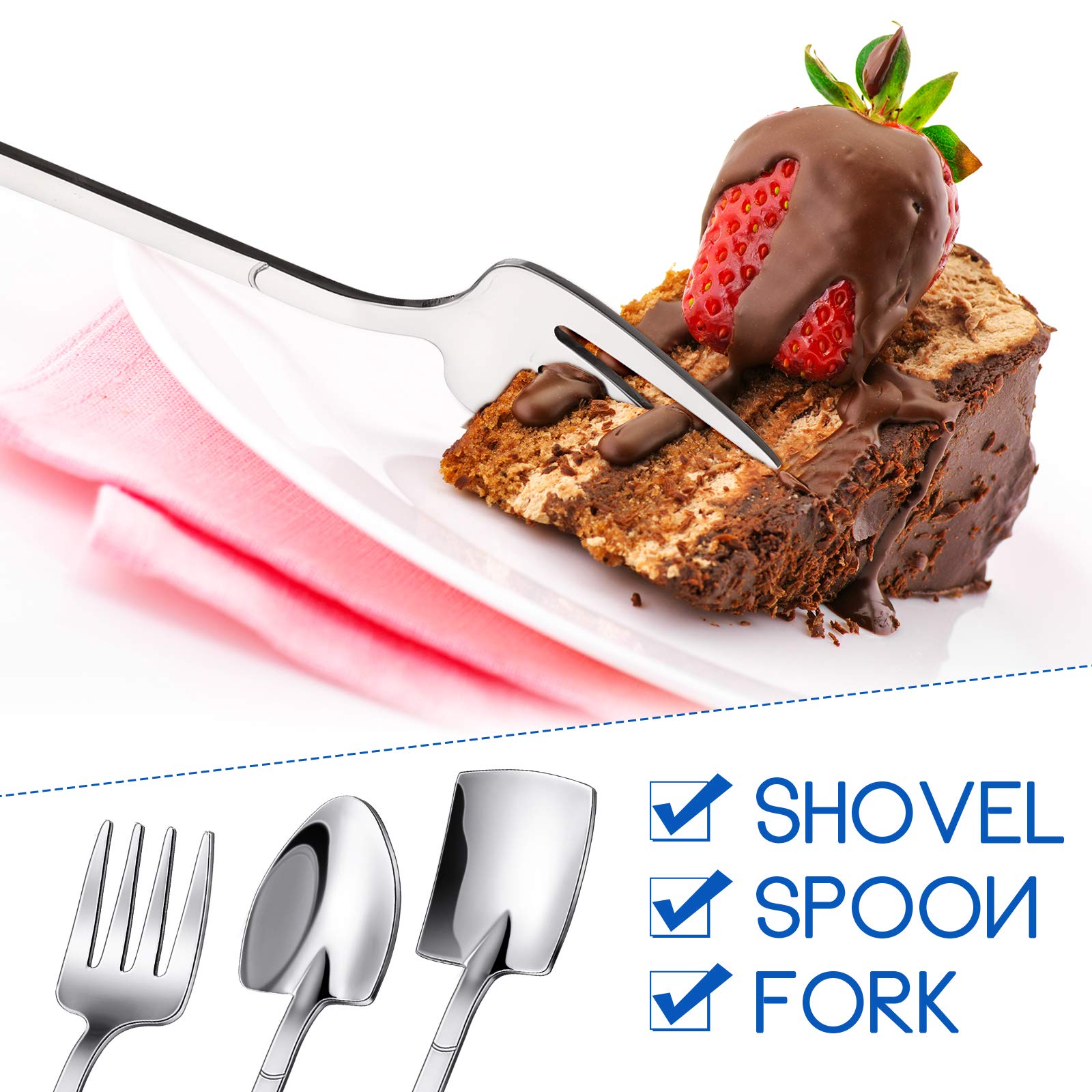 9 Pcs Mini Shovel Spoons And Fork Set For Desserts Include 3 Shovel Shape Spoons 3 Pointed Spoons And 3 Stainless Steel Fork Spo