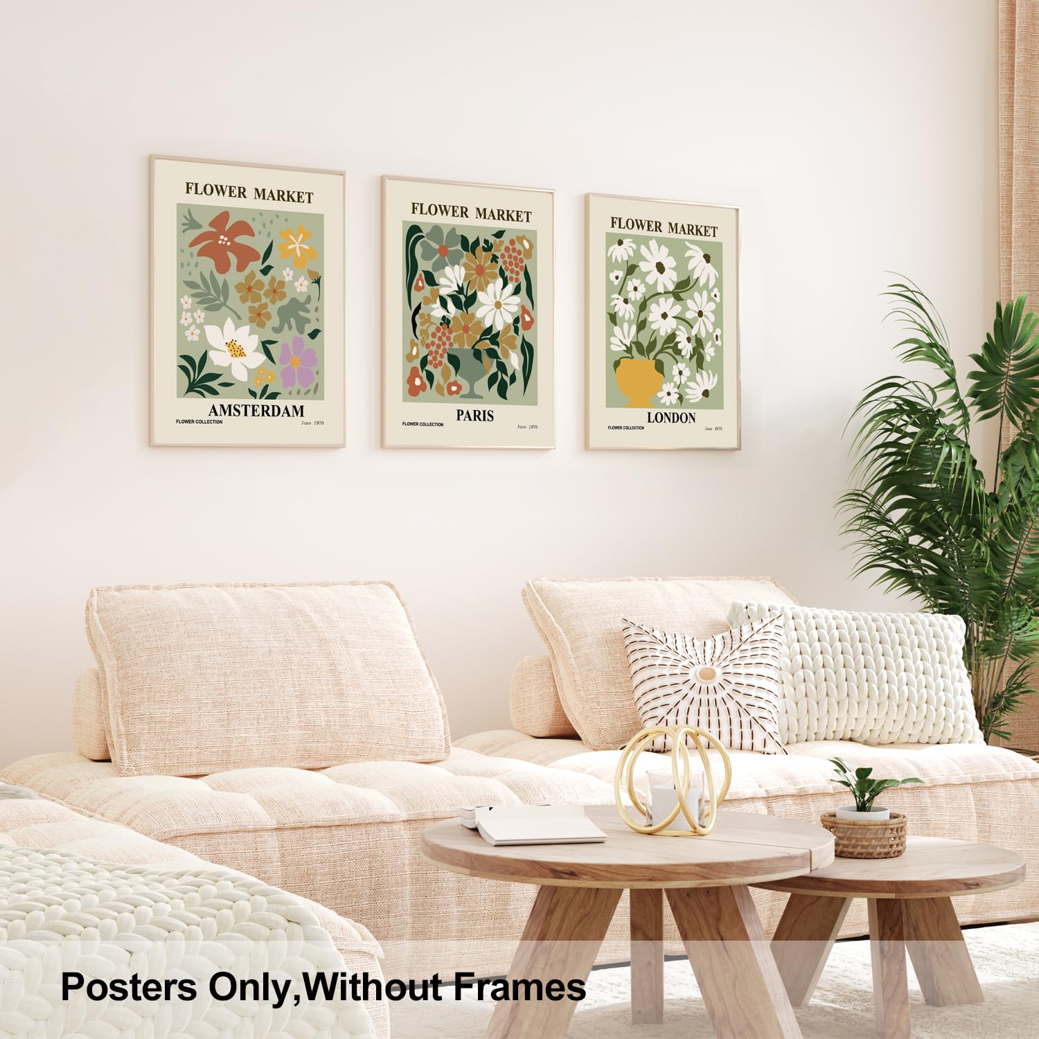 XBYGIMI Sage Green Flower Market Poster Set of 6  Abstract Flower Market Prints for Wall Decor  Gallery Aesthetic Room Wall Art Vintage Colorful Floral Wall Art for Living Room Bedroom(8x10inch