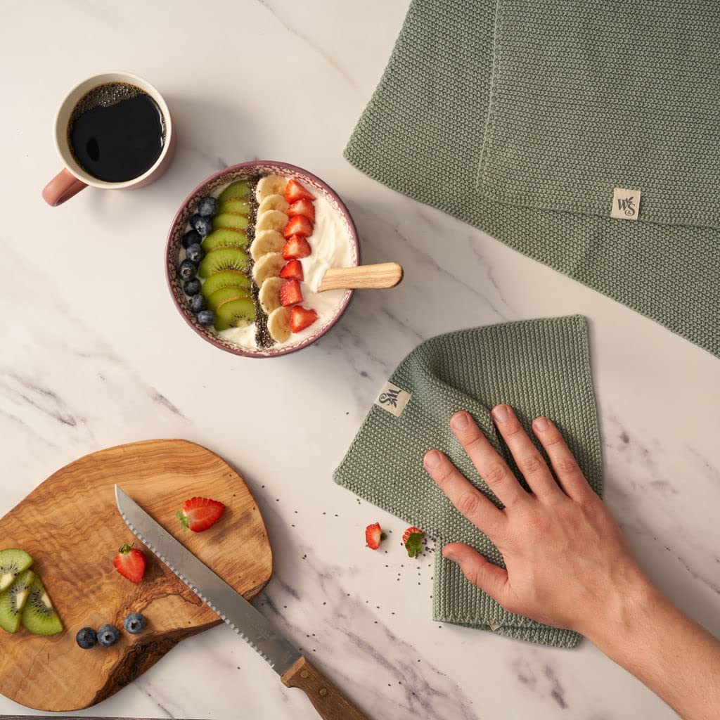 Wild & Stone | Organic Cotton Dish Cloth | Eco-Friendly Kitchen Cloth | Biodegradable & Compostable Cleaning Cloth | Moss Green