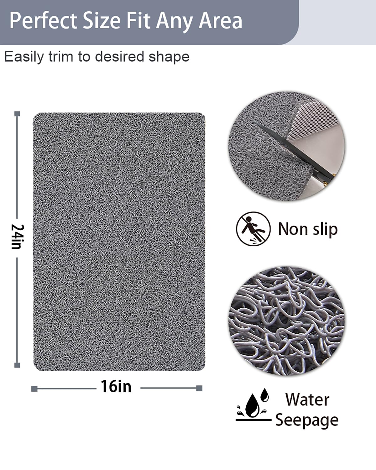 Non Slip Shower Mats For Inside Shower, 16X24 Inch, Anti-Slip Bathtub Mats For Bathroom, Foot Scrubber Loofah Bath Mats For Show