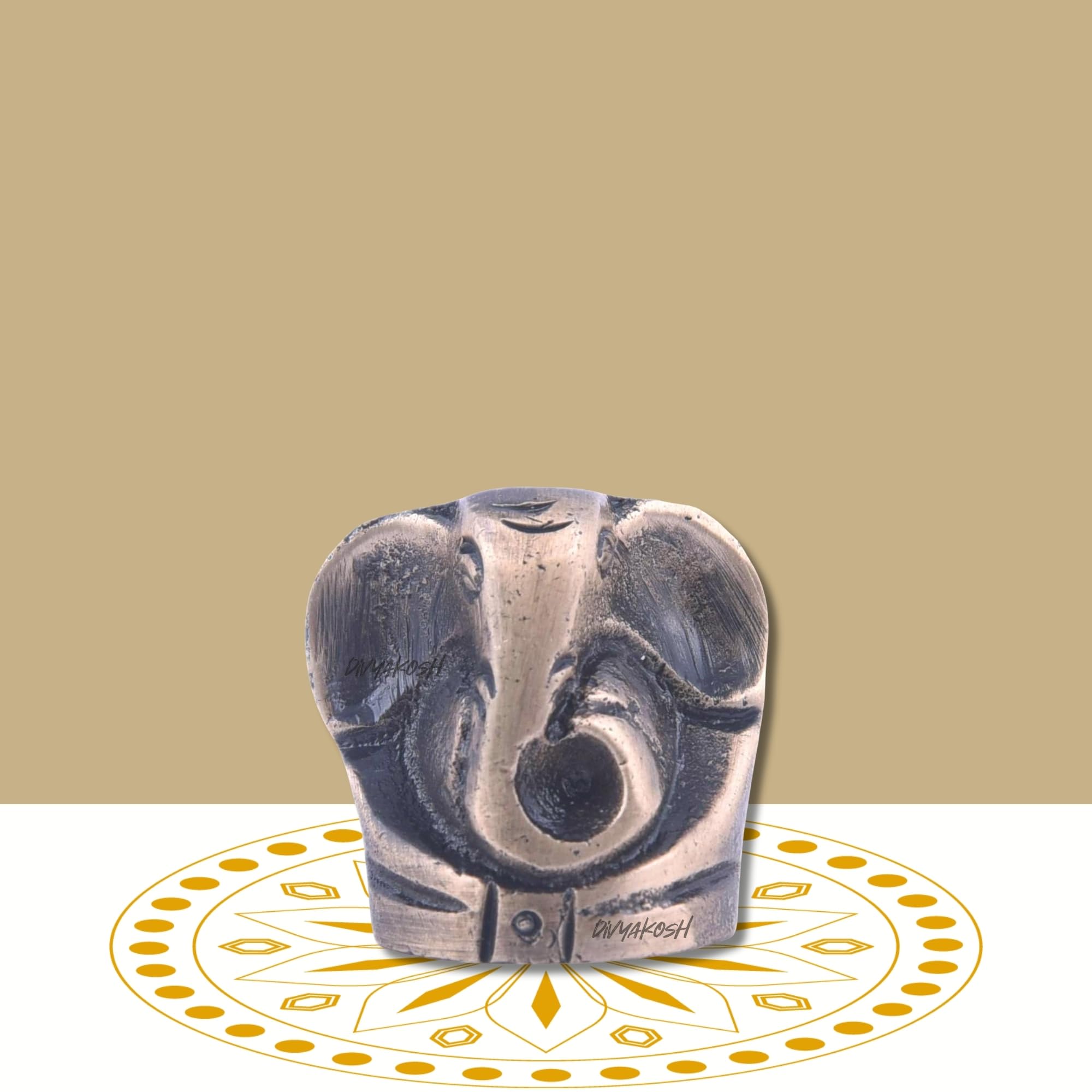 Divyakosh Lord Ganesha Idol - 1Pc - | Baby Ganesh Unique Design For Desk, Car, And Home Dcor |Black Antique Finish