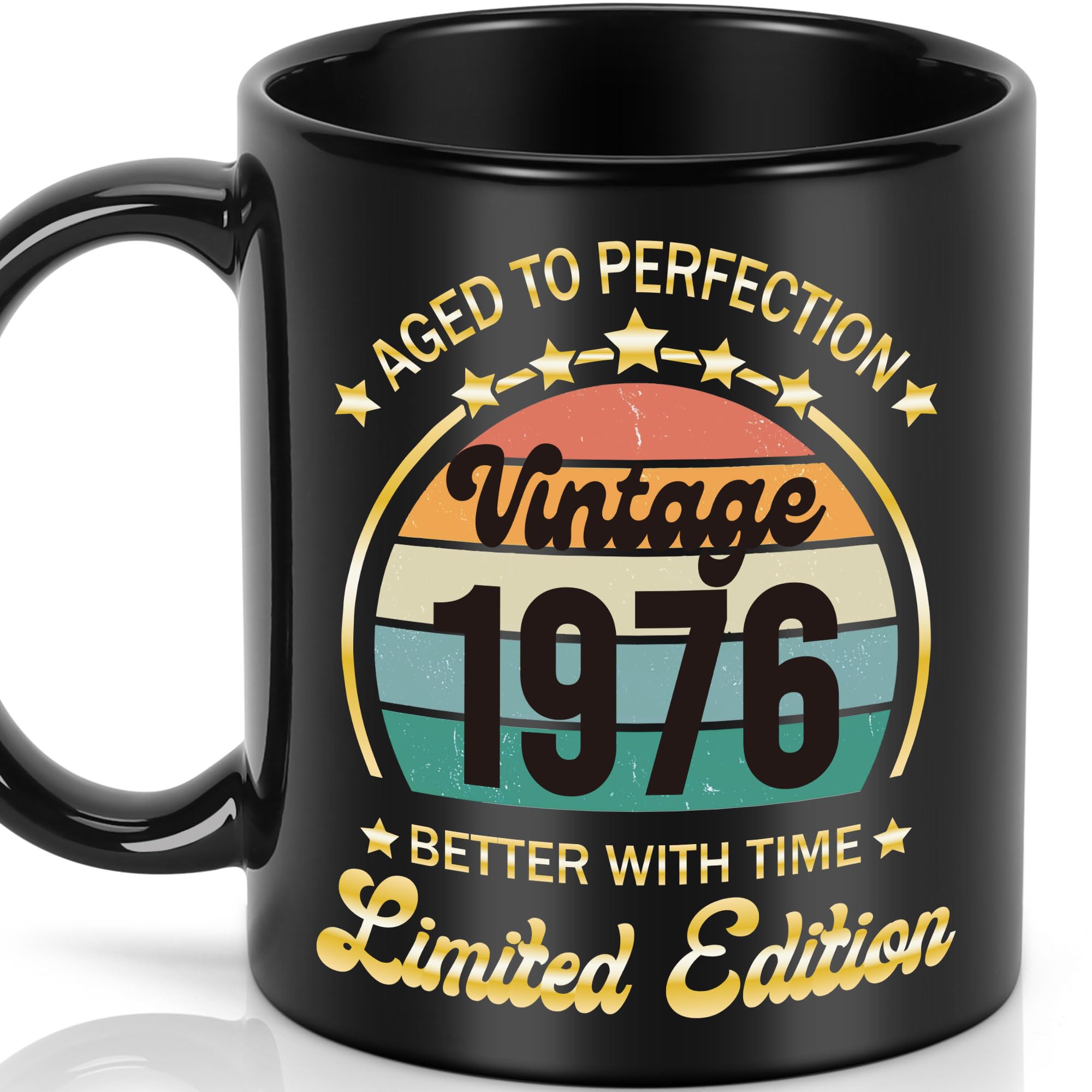 LEJIAJINW 50th Birthday Gift for Men, 50 Year Old Birthday Mug for Him, Vintage 1976 Ceramic Coffee Mug, Back in 1976 50th Anniv