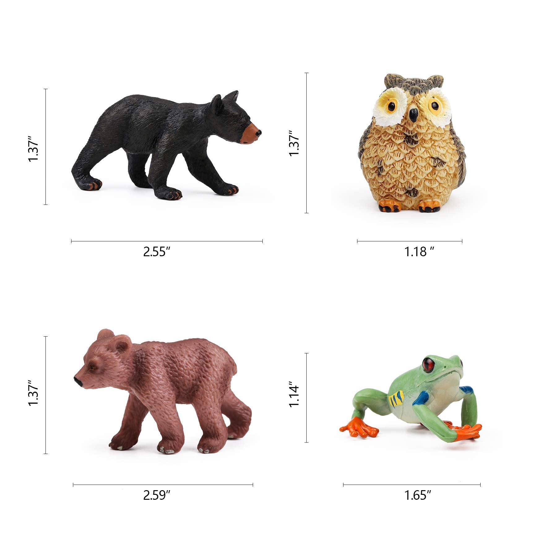 16PCS Forest Animals Baby Figures  Woodland Creatures Figurines  Miniature Toys Cake Toppers Cupcake Toppers Birthday Gift for Kids