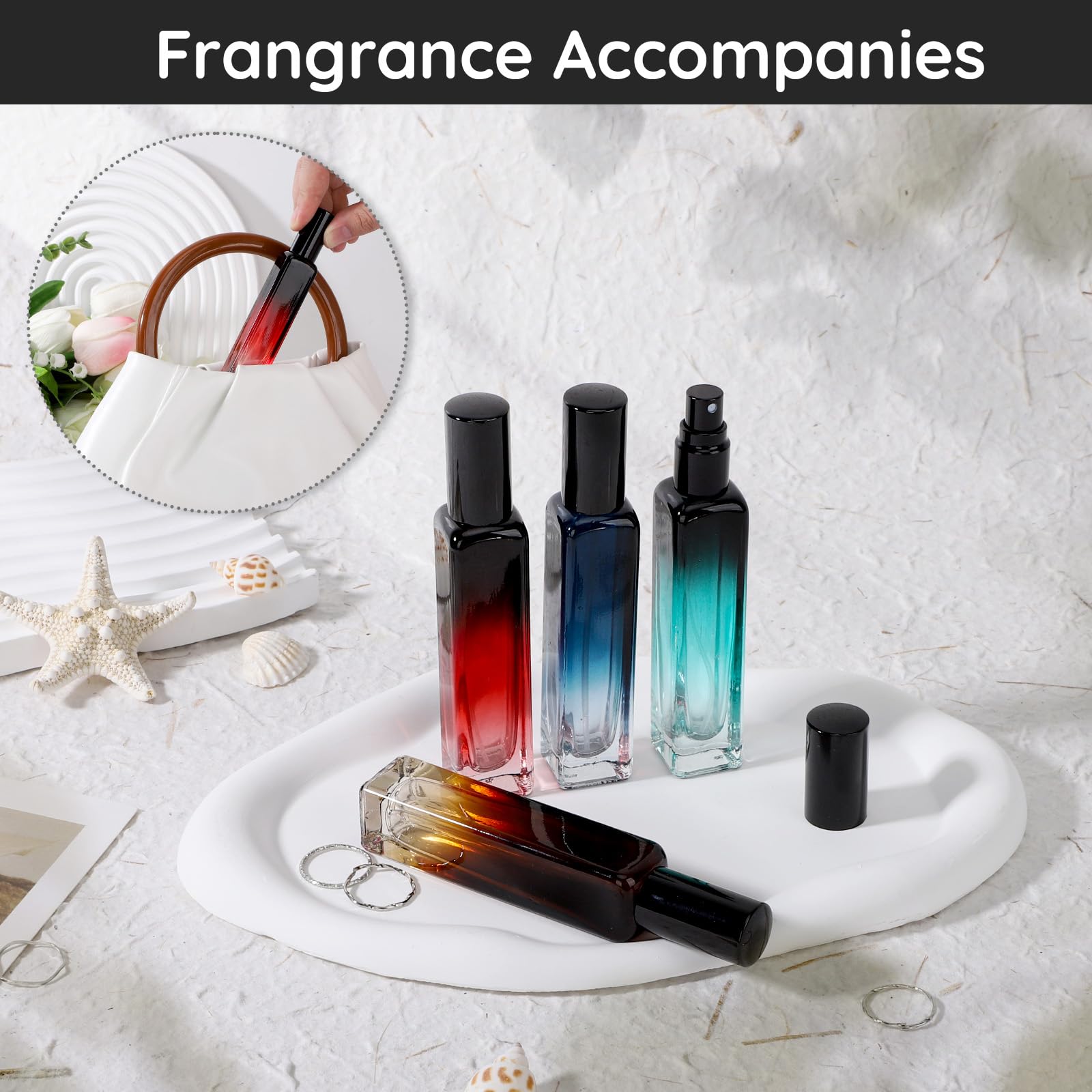 Segbeauty 8 Packs 0.5Oz Cosmetic Perfume Bottles, 15Ml Refillable Travel Bottle, Empty Cologne Atomizer Spray Essential Oil Cont