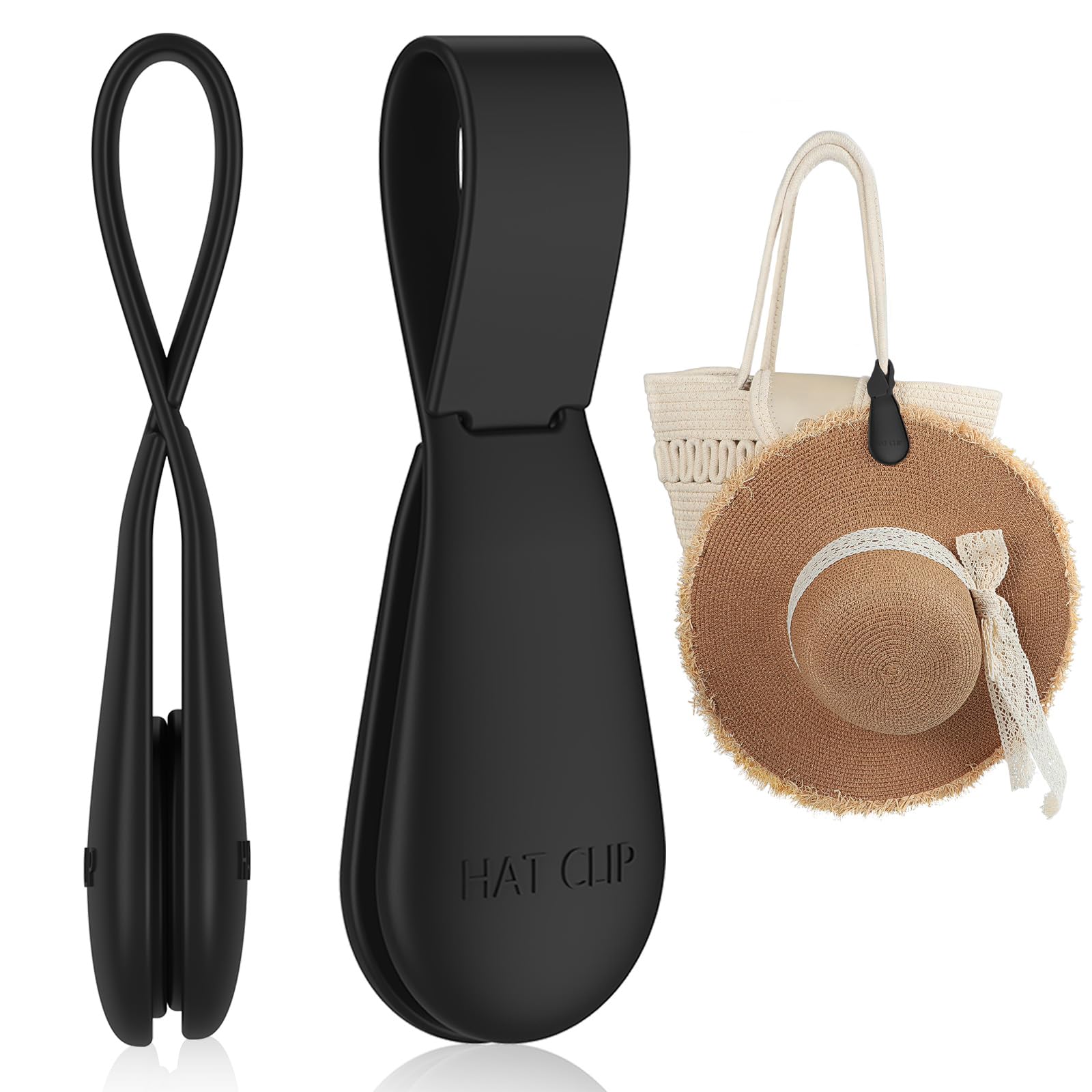 Fikoksol Magnetic Hat Clip For Travel On Bag, 1Pcs Black Silicone Hat Clip Magnet Hat Holder Hat Hook For Bag Tote Luggage, Beac