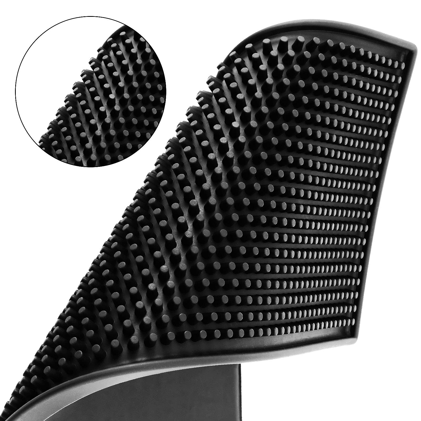 Seunmuk 6 Pcs 6 X 12 Inches Black Rubber Bar Mat, Bar Mats For Countertop Spills,Rubber Bar Service Mat Black Coasters For Drink