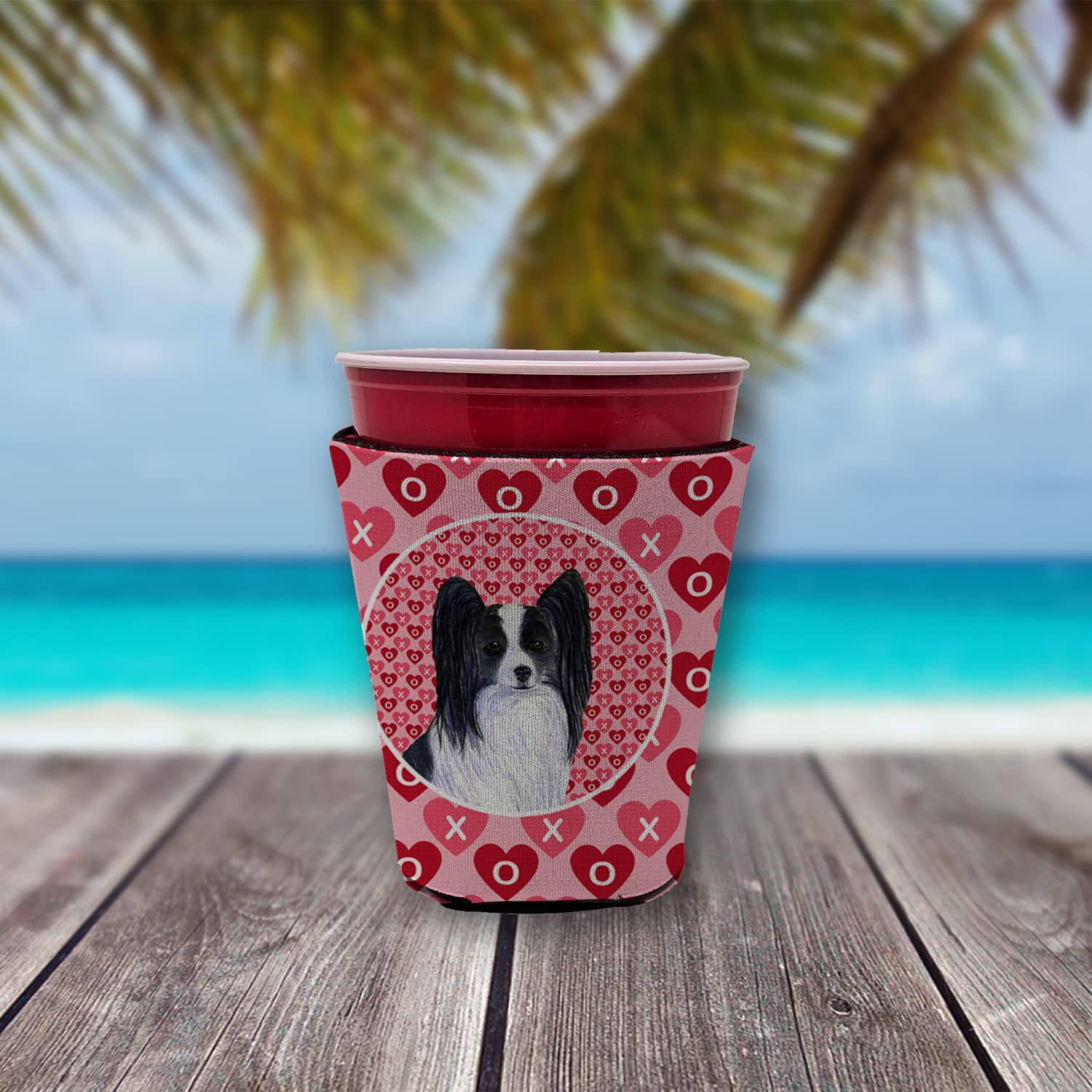 Papillon  Red Solo Cup Beverage Insulator Hugger