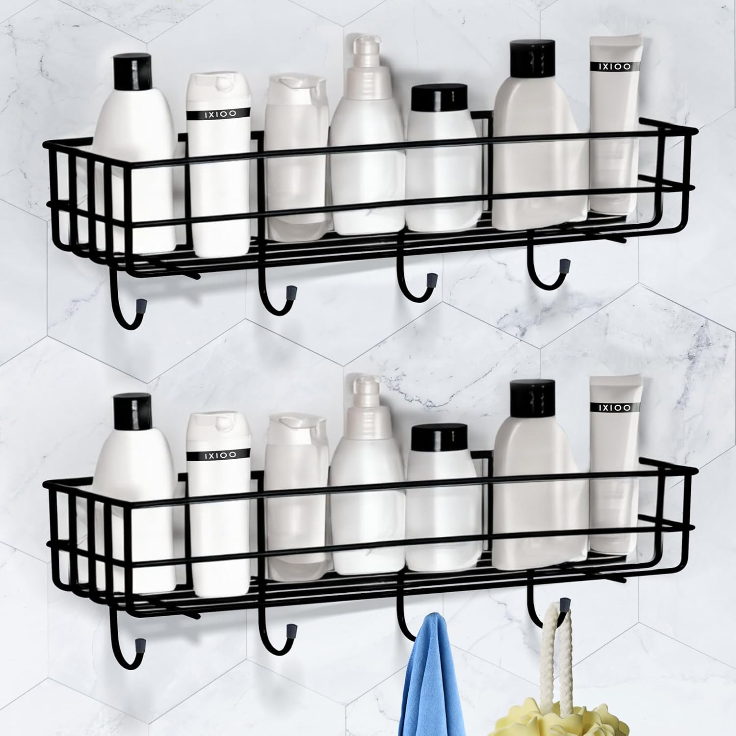 Zolmix Self Adhesive Bathroom Shelf For Wall, Shelf Organizer, Kitchen Shelf With Magic Stickers Multipurpose Bathroom Shelf Wit