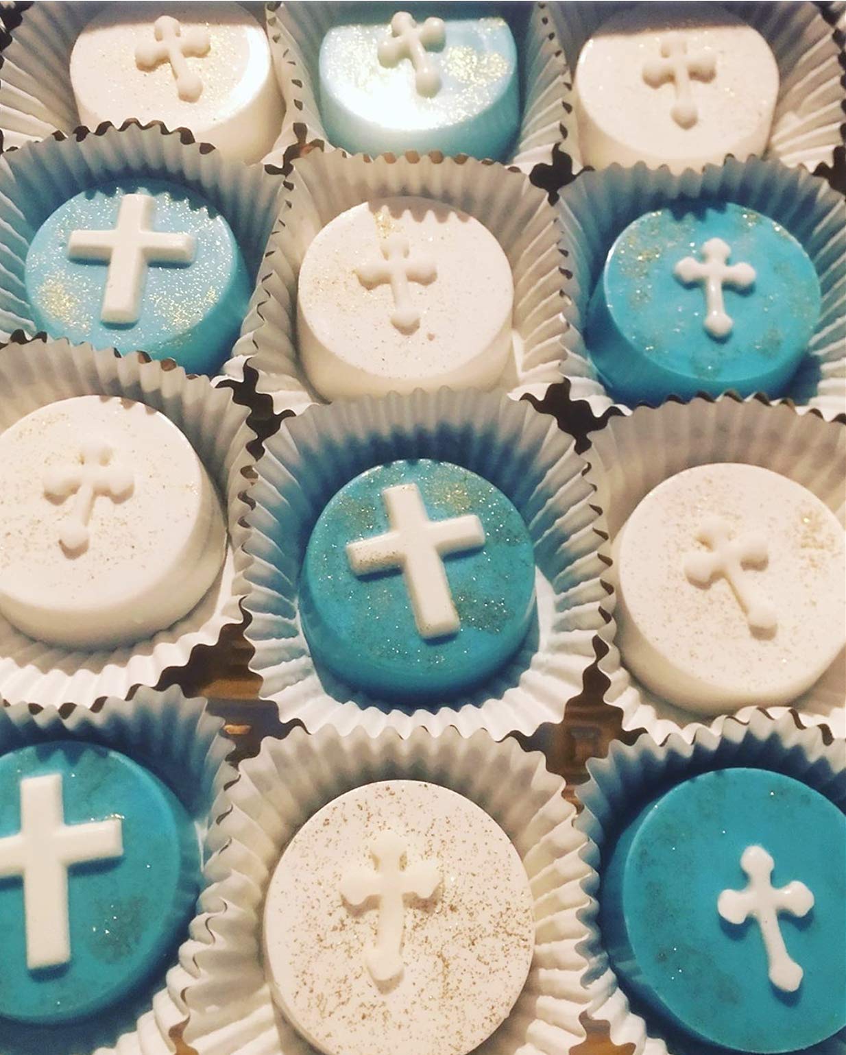 Jevenis 2 Pcs Baptism Cake Decorations Large Size Cross Cupcake Mold Cross Mold Baptism Cakepop Mold For Baptism Party Supplies