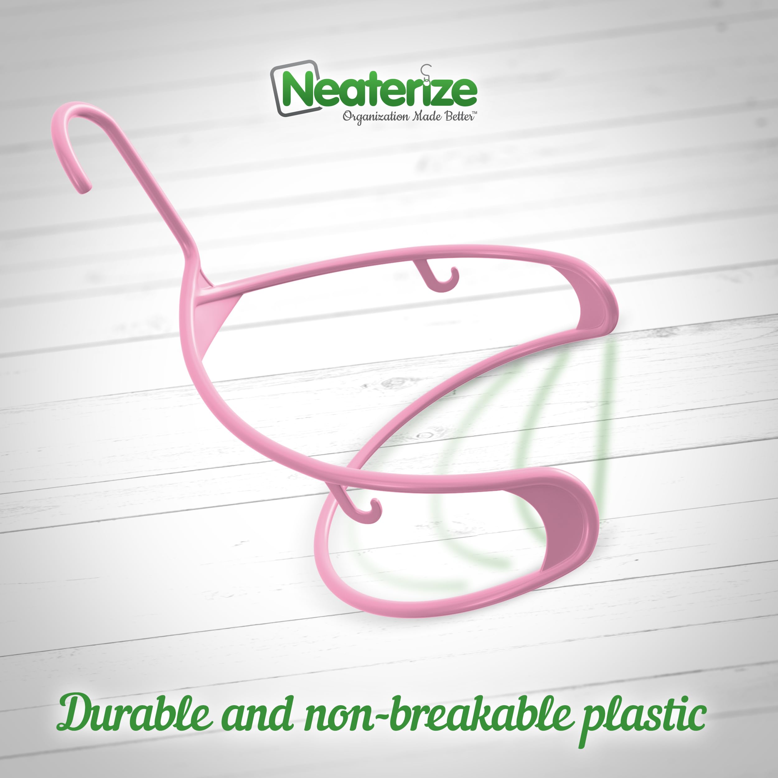 Clothes Hangers Plastic 20 Pack - Pink Plastic Hangers - Makes The Perfect Coat Hanger And General Space Saving Clothes Hangers