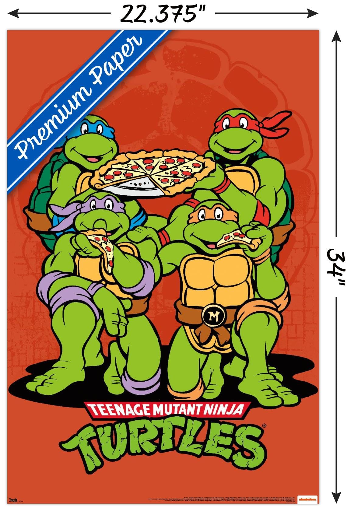Trends International Wall Poster Teenage Mutant Ninja Turtles-Pizza, 22.375'' X 34''