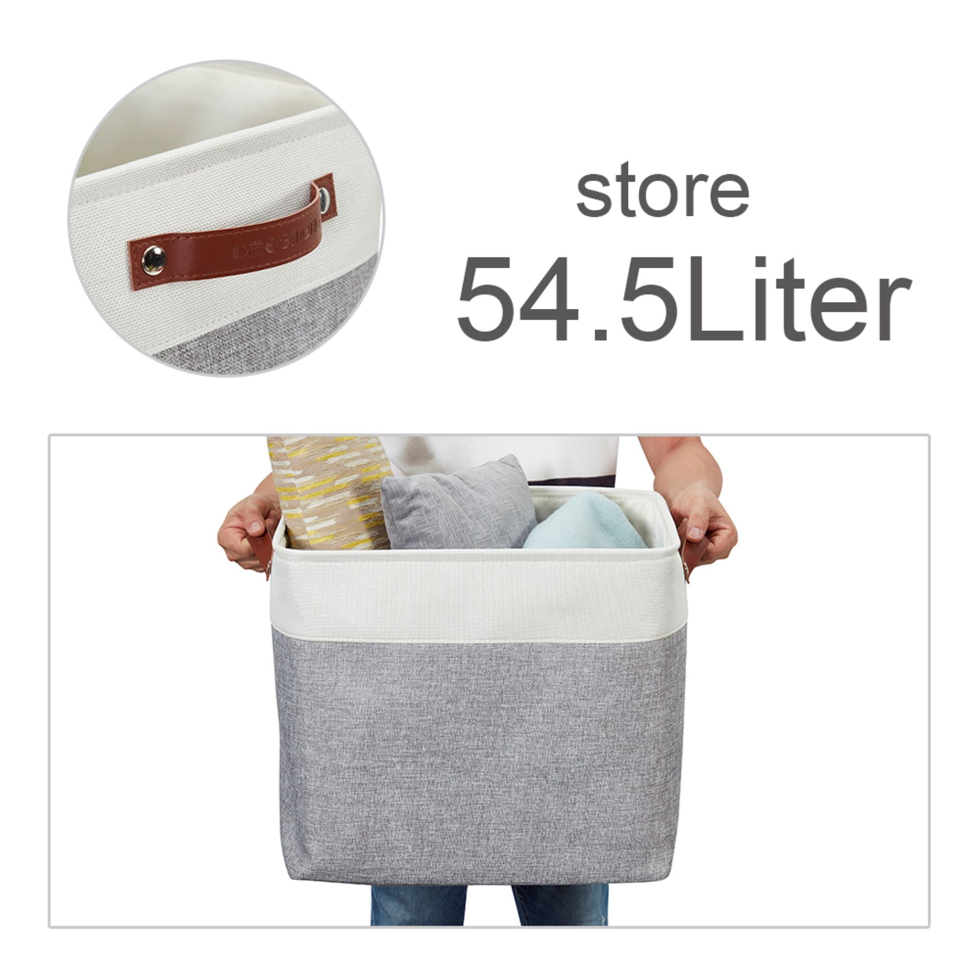 DECOMOMO Storage Baskets | Large Storage Bins 54.5L Fabric Baskets for Organizing Laundry Nursery Toys Cloth Linen Closet Organi