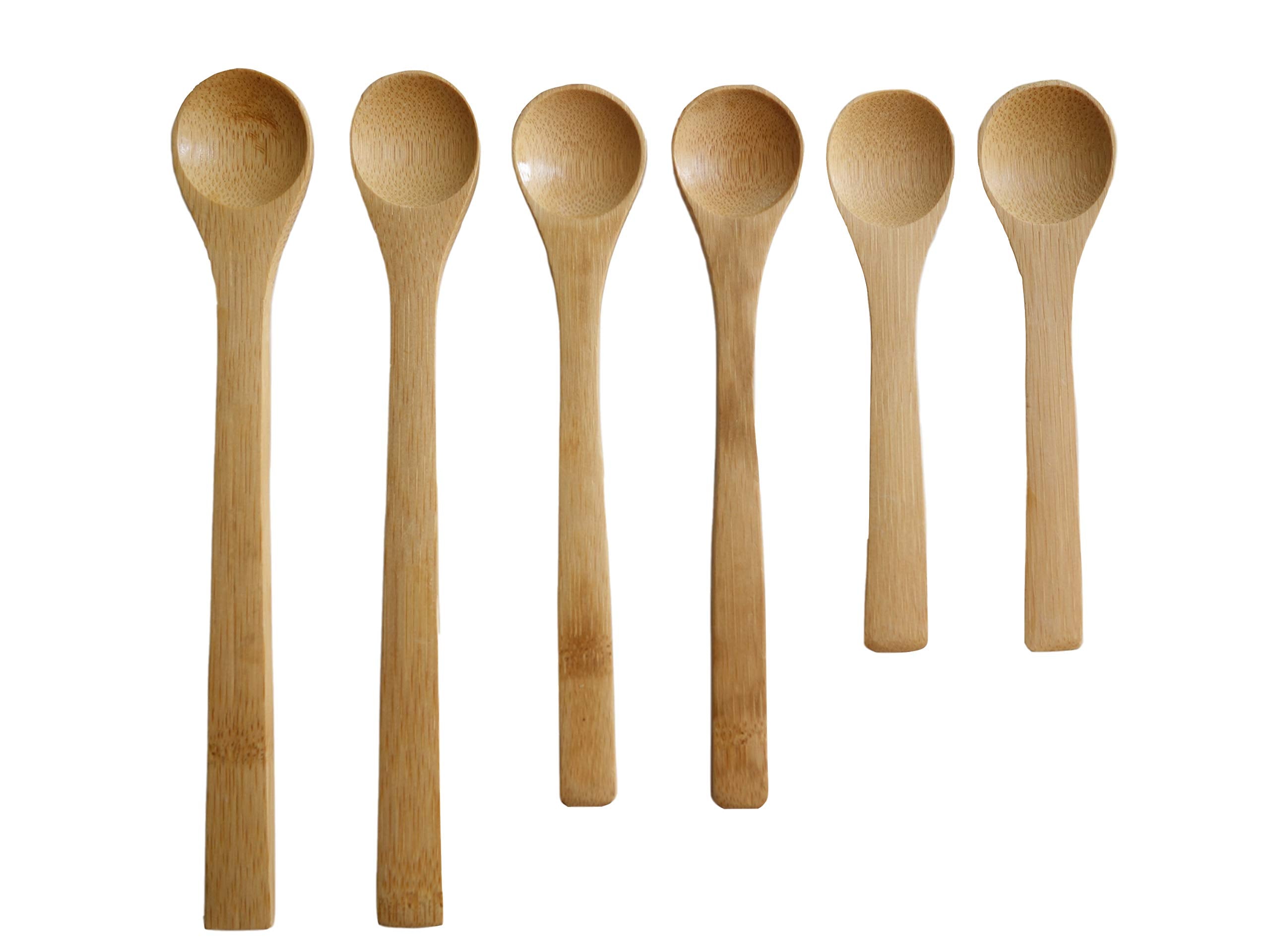 Small Bamboo Spoons, Set Of 6 Multi-Size Soup Spoons Mini Tasting Spoons Wooden Teaspoon For Coffee Tea Jam Herbs Salts And Dese