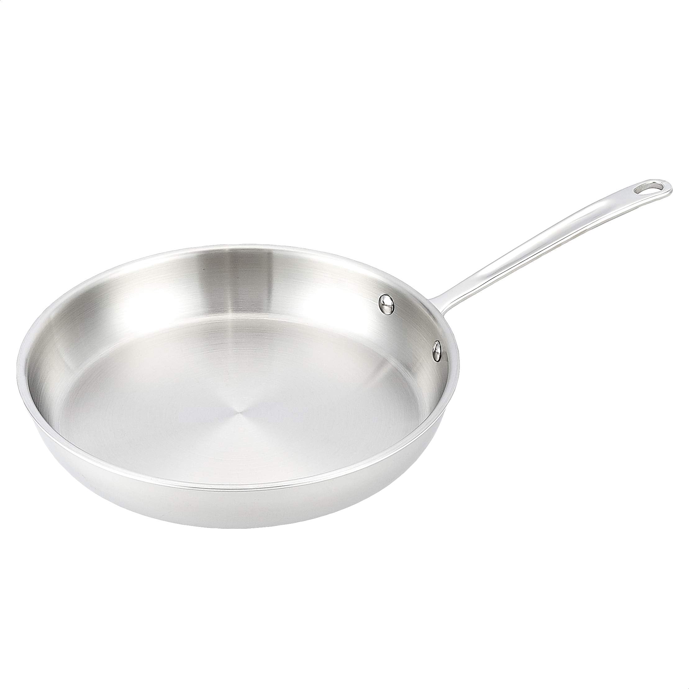 Amazon Basics Tri-Ply Stainless Steel Fry Pan, 12 inch, Silver