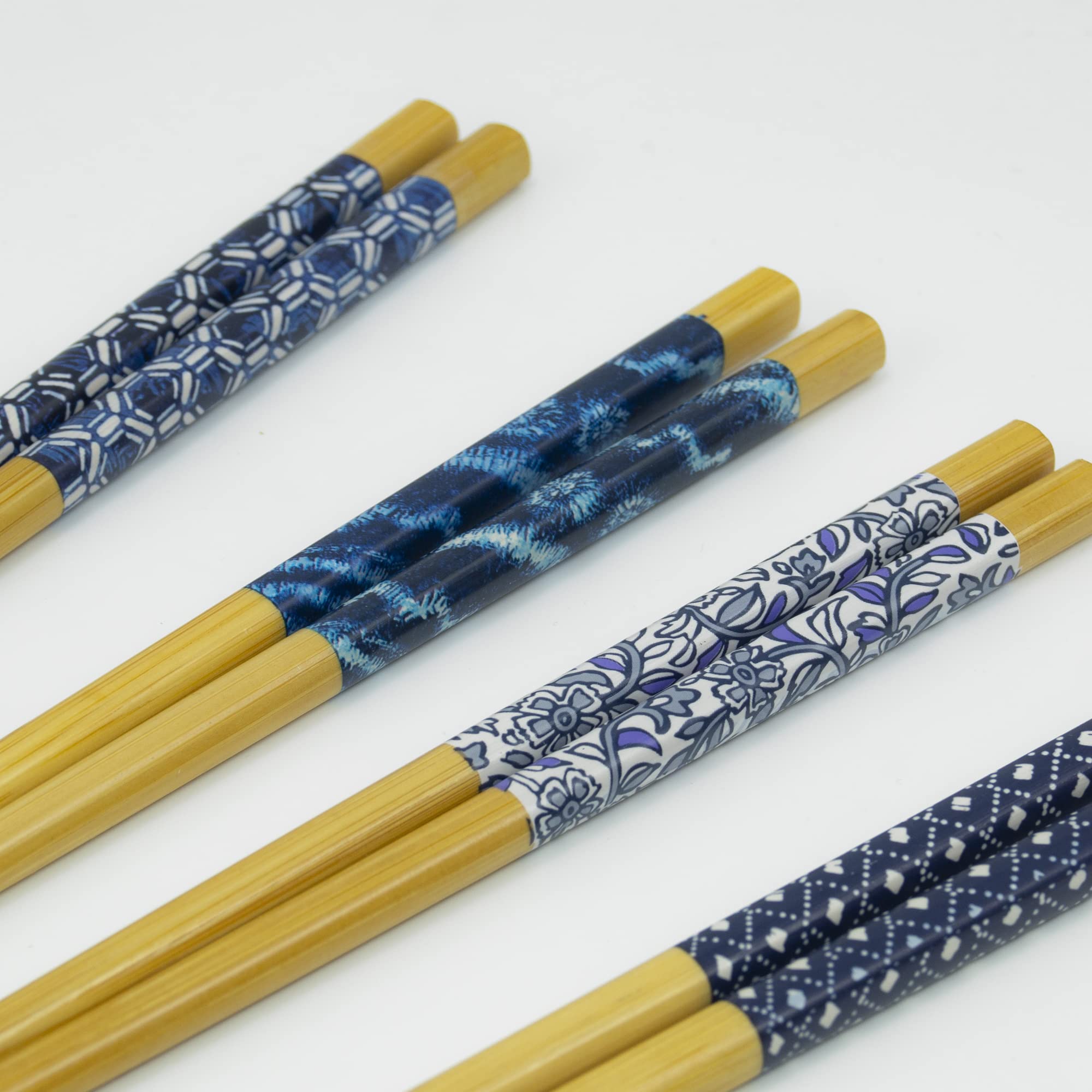 13 Pc Multicolored Bamboo Chopstick Set W/ Sauce Dishes