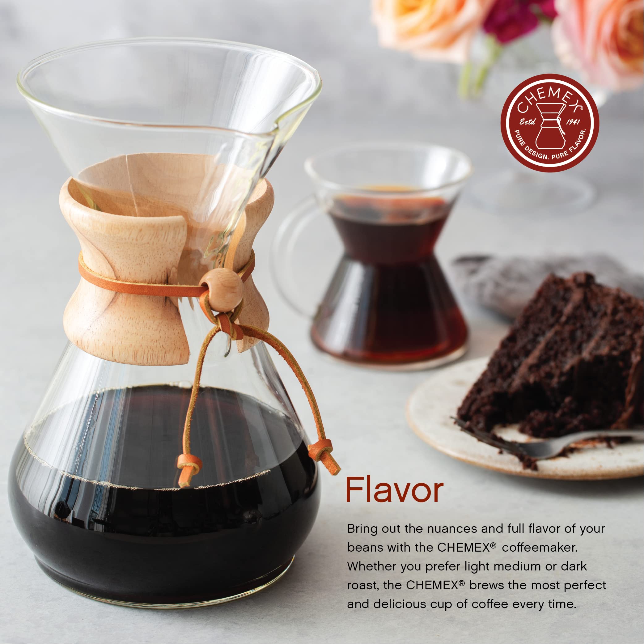 Chemex Bundle - 8-Cup Classic Series - 100 Ct Square Filters - Exclusive Packaging