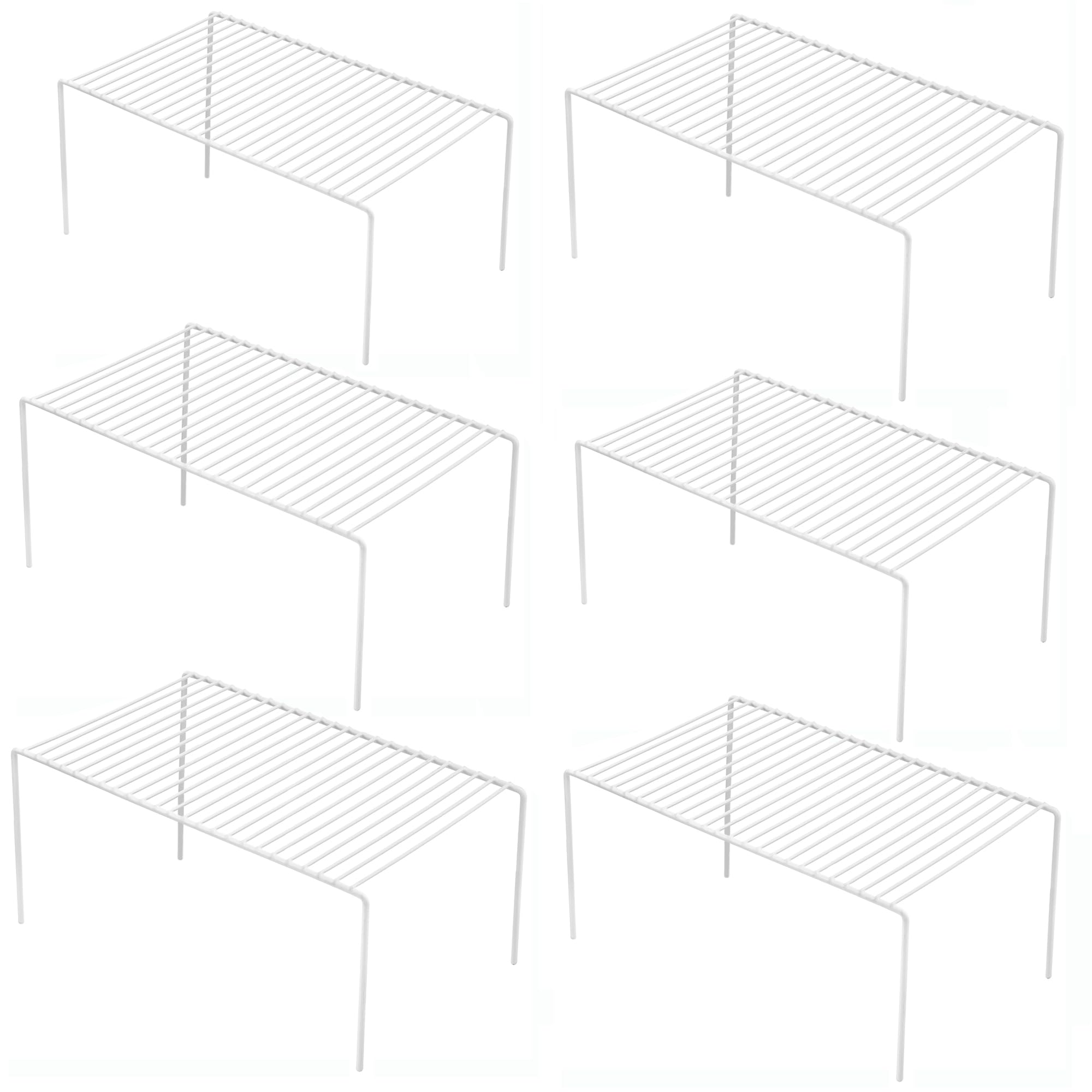 Ipegtop Set Of 6 Kitchen Cupboard Organiser Shelf, Small Size 10.6 X 5.1 Inch Freezer Cabinet Organization Storage Shelf Wire Ra