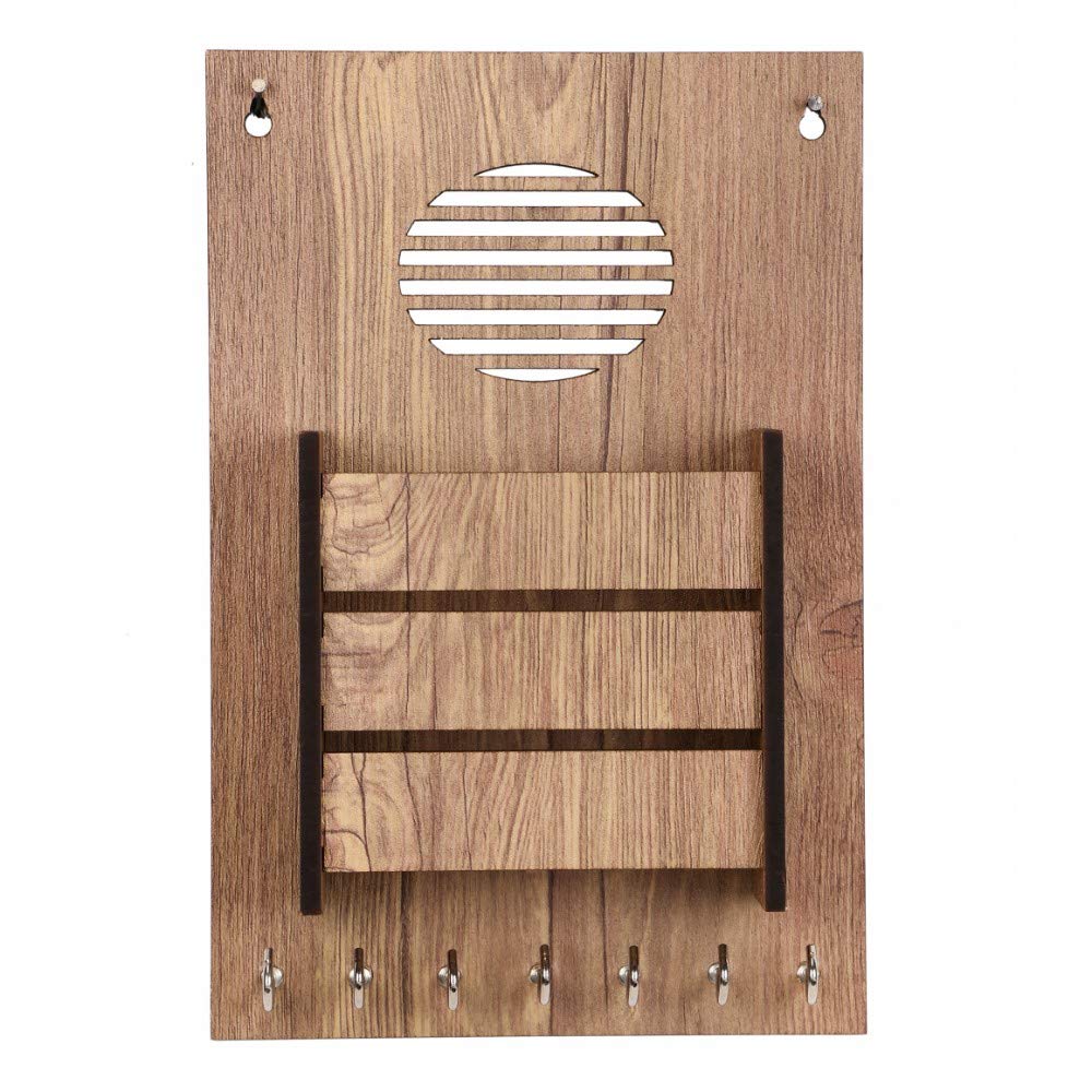 Sehaz Artworks Letter Box WT Wall Mount Decorative Keys Organizer Wooden Key Holder (7 Hooks)