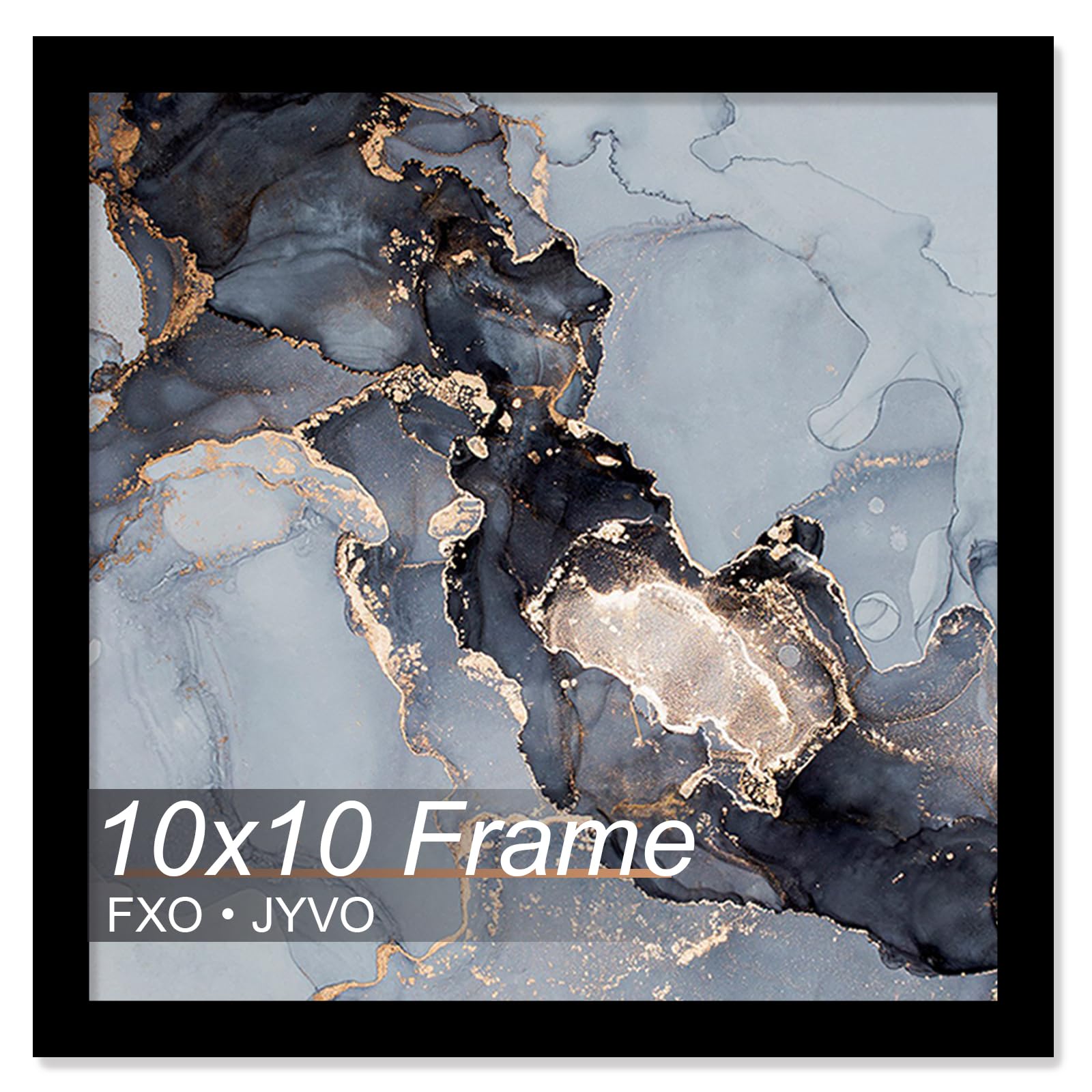 Fxojyvo 10x10 Frame, Black Picture Frame for 10 x 10 Square Picture Poster Photo, Light Weight and High Transparent 10 by 10 Fra
