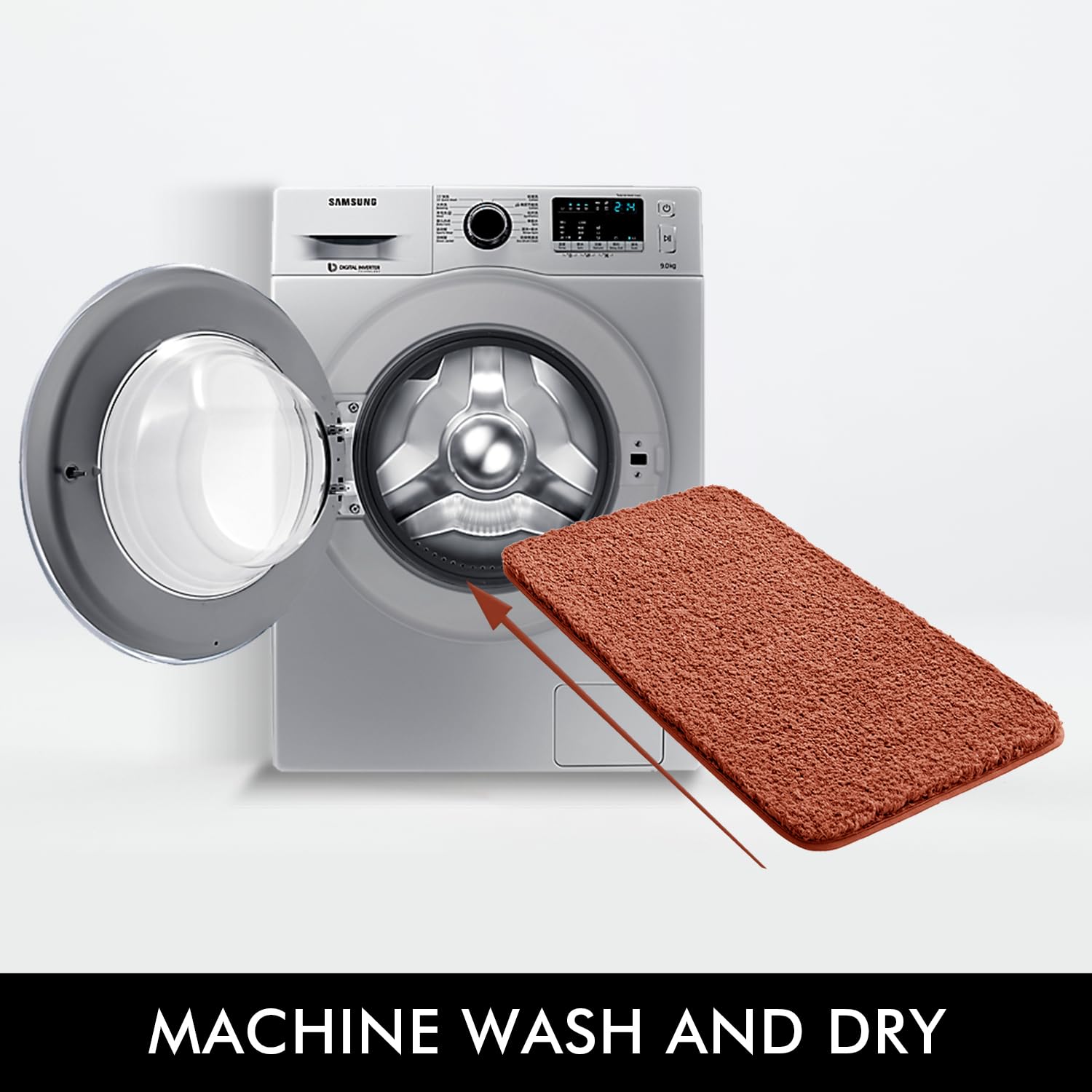 Miulee Fall Rust Set Of 2 Non Slip Shaggy Bathroom Rugs Extra Thick Soft Bath Mats Plush Microfiber Absorbent Water For Tub Show