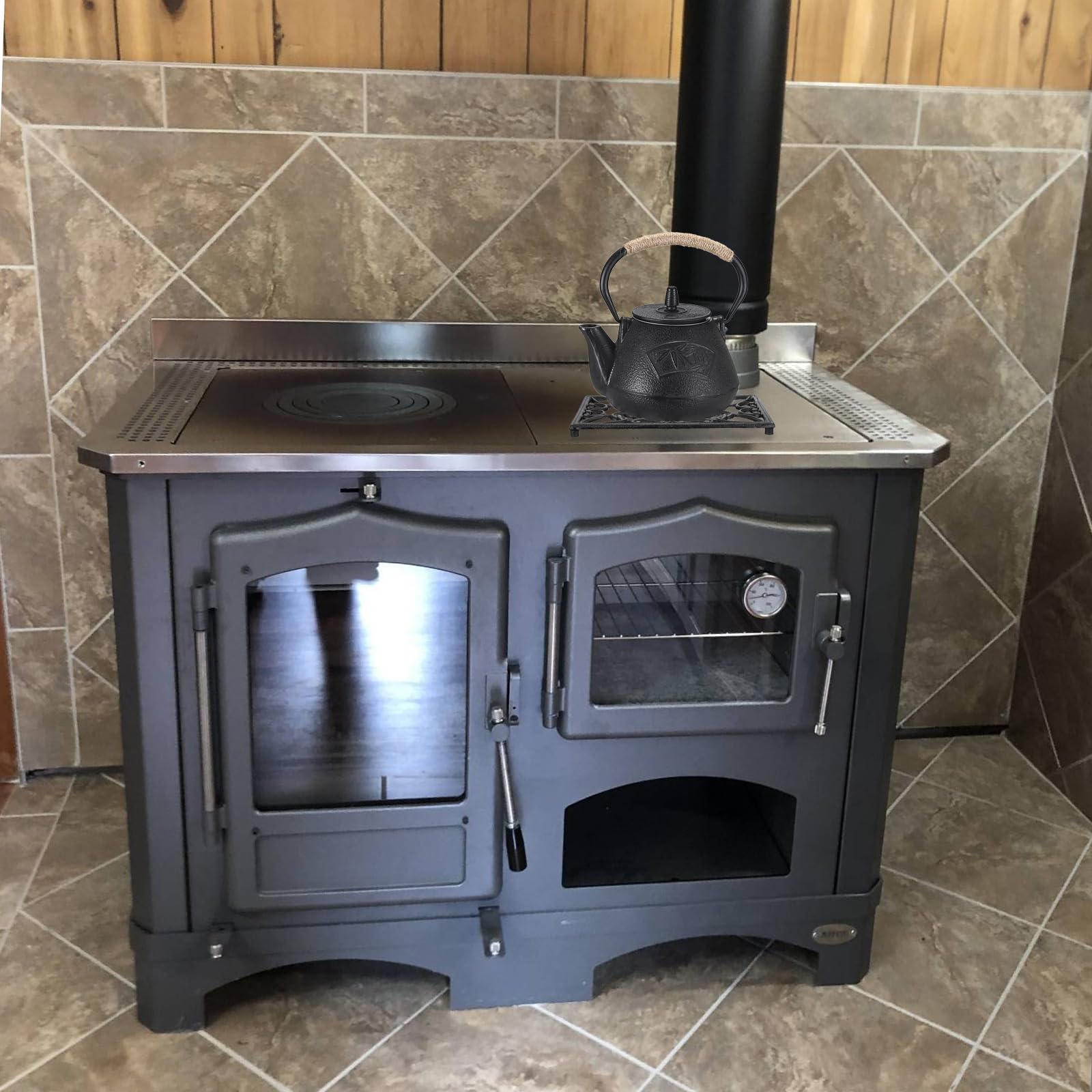 Sumnacon Rectangle 10 X 6.1 Inch Cast Iron Trivet - Rustic Heat Resistant Metal Trivet For Hot Dish Pot Pan Teapot, Vintage Stur