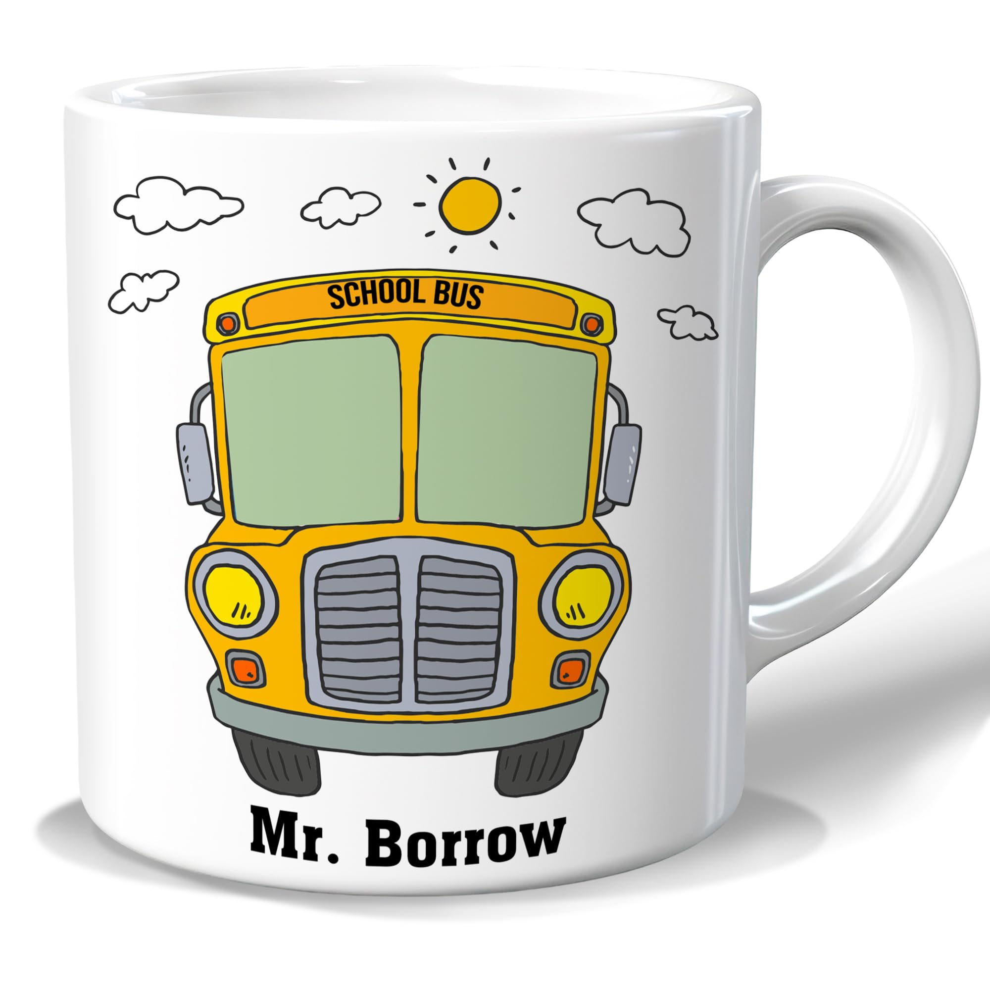 Bus Driver Appreciation Gifts Personalized Ceramic Coffee Travel Mug 11 15 Oz Custom Name Cup Back To School Gift for Men Women