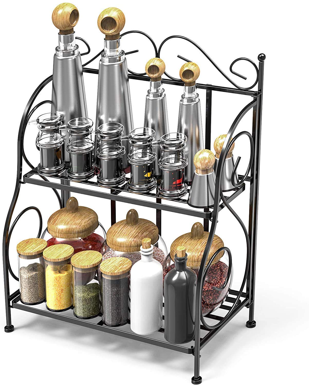 The Carving Hut Metal Spice Shelf Rack Kitchen Bathroom Storage Organizer | Storage Rack| Bathroom Shelf| Wall Mount Kitchen She