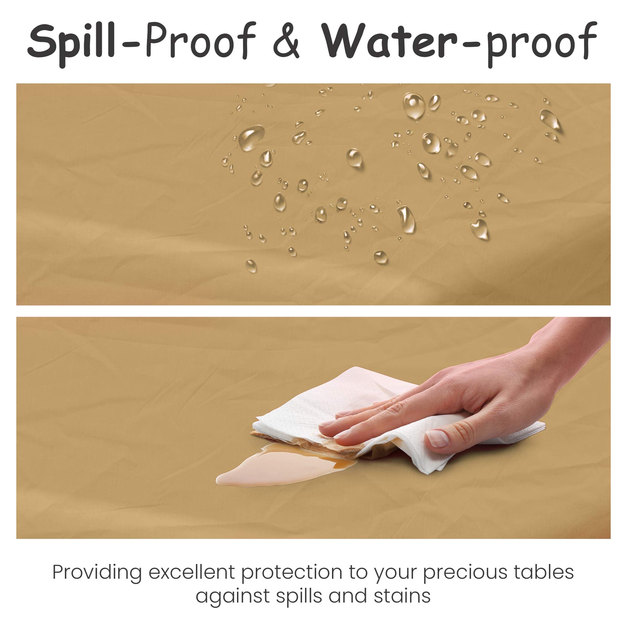 14 Pack Premium Gold Plastic Tablecloth - 54 X 108 In. Disposable Rectangle Plastic Table Cloth - Decorative Rectangle Table Cov