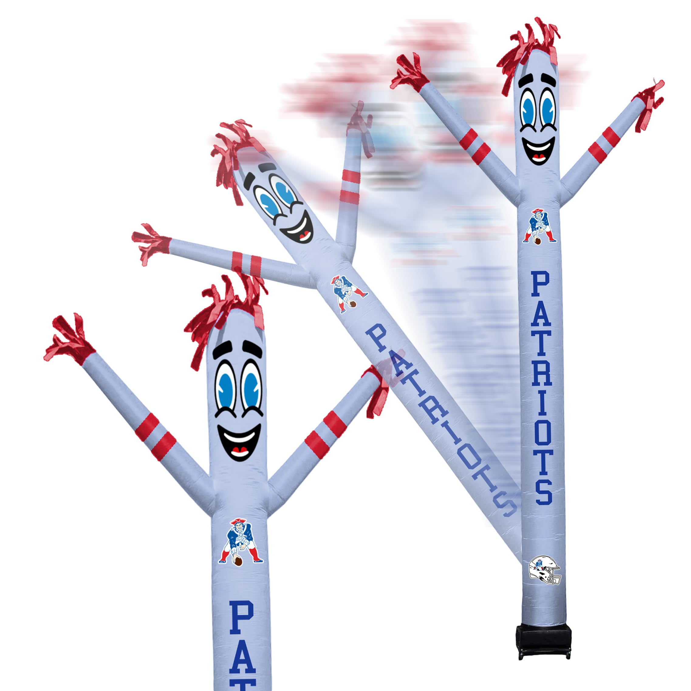 Sporticulture NFL New England Patriots Inflatable Crazy Sports Fan-Retro with LED Lights & Built-in Blower Air Wacky Dancers Bal
