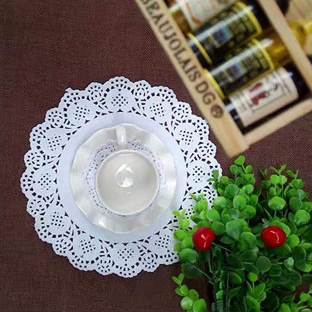 Paper Doilies, 100 Pieces 6.5'' Lace Doilies Paper Round Decorative Paper Placemats Bulk For Cake, Desert, Wedding, Tableware De